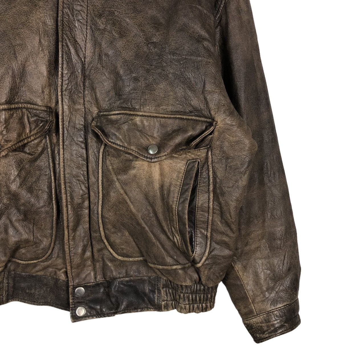 Japanese Brand 🔥VINTAGE FLY BOMBER LEATHER JACKET FOX-TROT JAPAN MADE Size US M / EU 48-50 / 2 - 7 Thumbnail