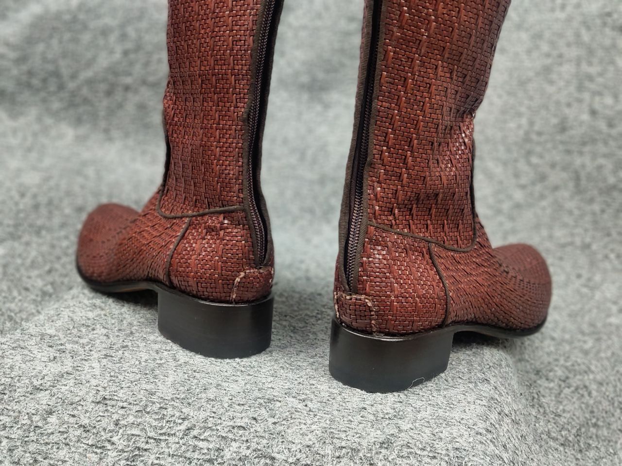 RoccoP Rocco P. Braided leather High Round Toe Riding Tall Boots Size US 6.5 / IT 36.5 - 17 Thumbnail