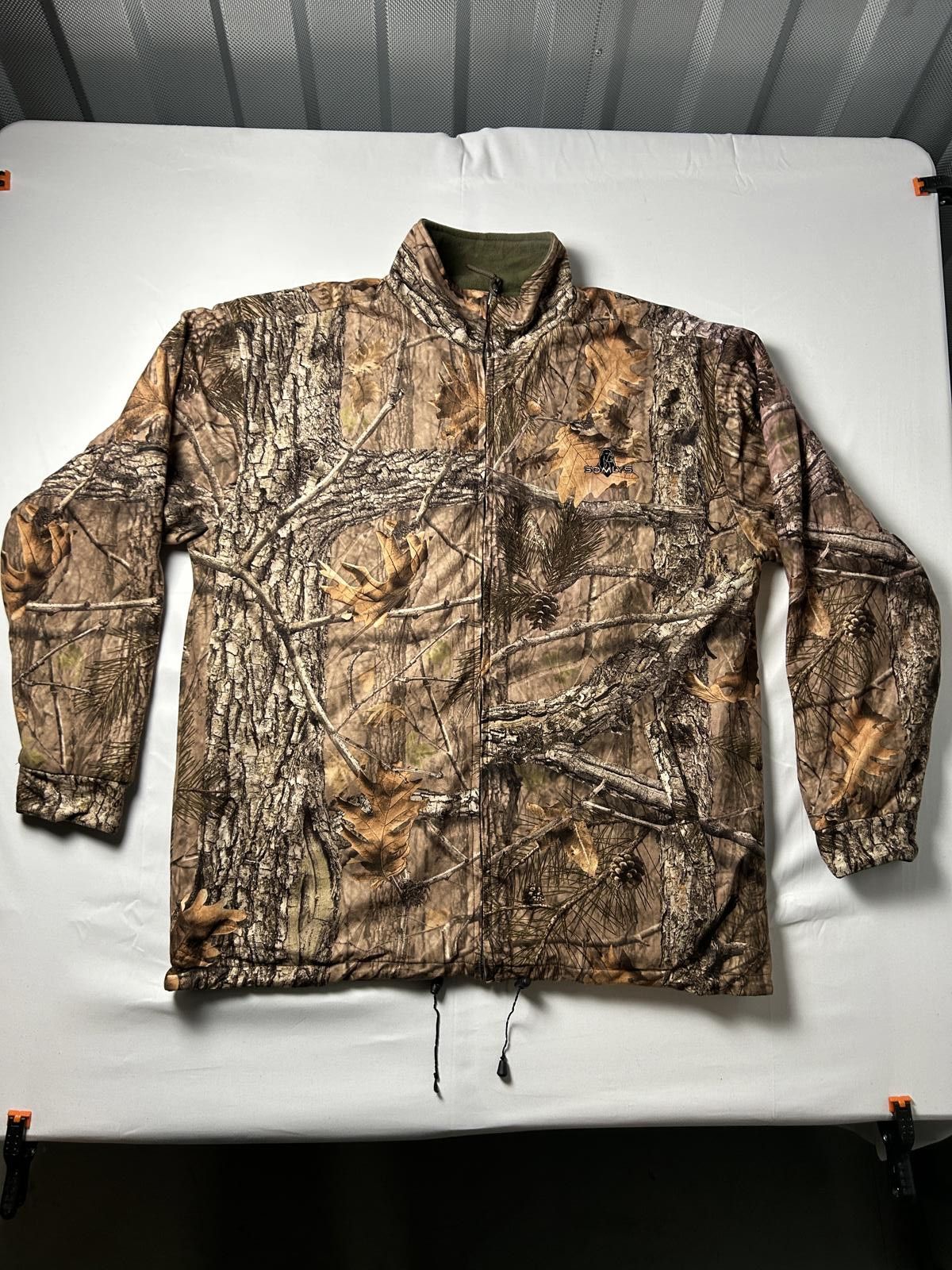 Realtree Reversible Khaki Fleece & RealTree Camo Track Jacket Hunting Size US XL / EU 56 / 4 - 4 Thumbnail