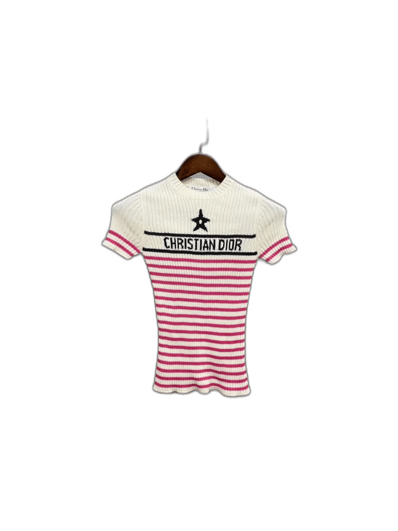 Dior Dior Striped Knit Short Sleeve Top Size XS / US 0-2 / IT 36-38 - 1 Thumbnail