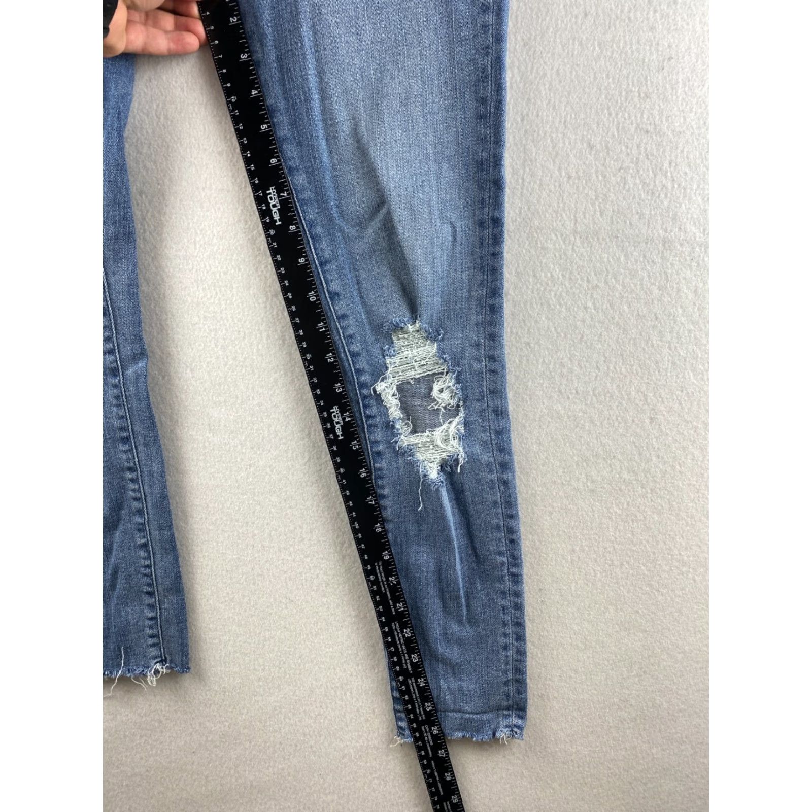 Abercrombie & Fitch Abercrombie & Fitch Women's Jeans Skinny Denim Distressed 26 Stretch 5-Pocket Blue Mid Rise Regular Size 26" / US 2 / IT 38 - 5 Thumbnail