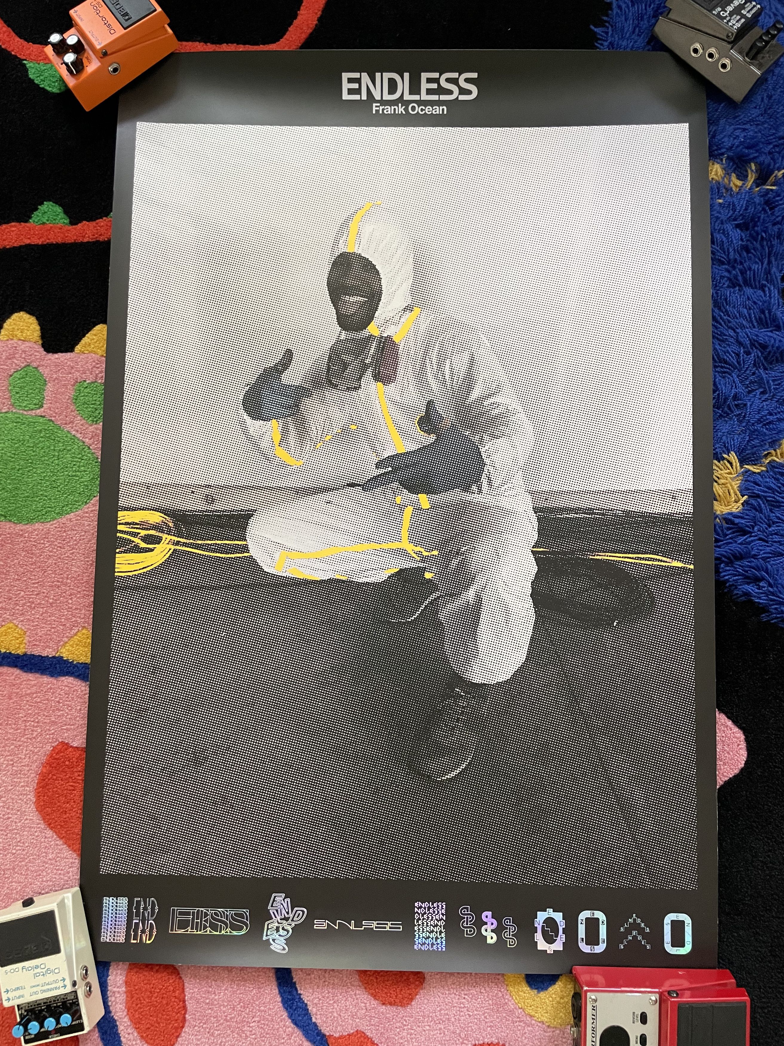 image of Frank Ocean Endless Poster (2016) [Blk/yellow] in Black, Men's