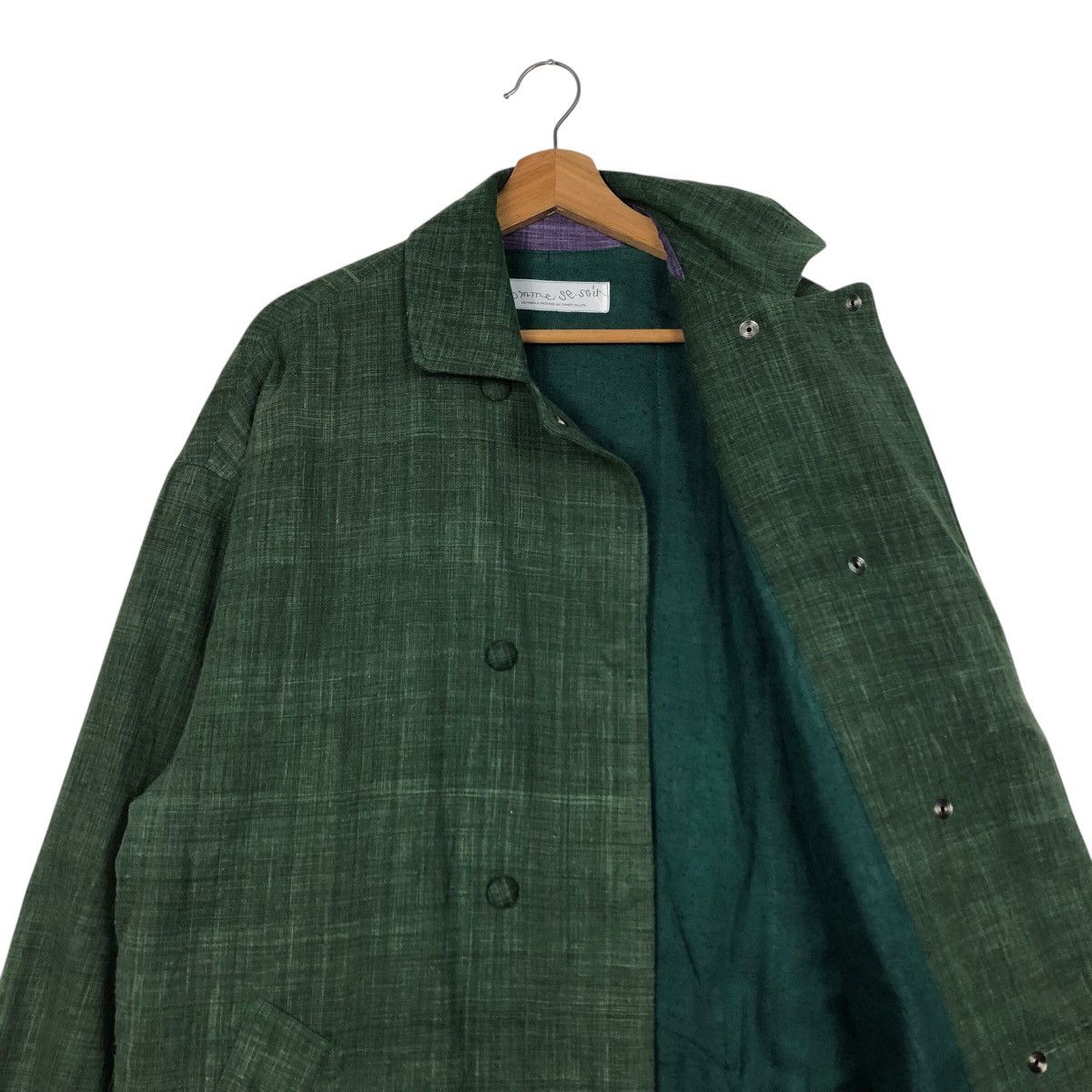 Issey Miyake 📌Rich Green Vintage Jacket Comme Se Soir Buckle Size US M / EU 48-50 / 2 - 14 Thumbnail