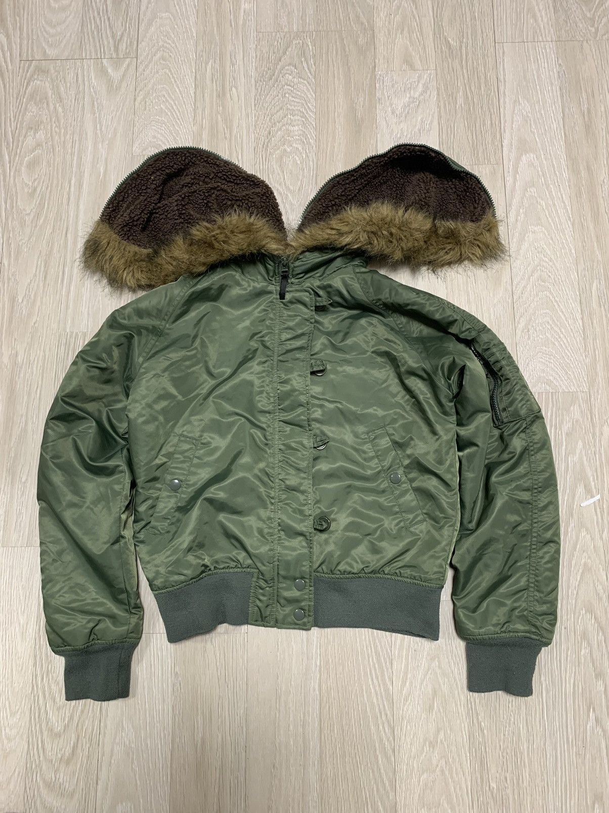 If Six Was Nine × Le Grande Bleu (L.G.B.) × Vintage Vintage faux fur bomber jacket n2b, avantgarde, y2k style Size M / US 6-8 / IT 42-44 - 6 Thumbnail
