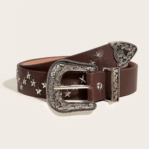 Other Brown american western cowboy boho star studded belt Size ONE SIZE - 6 Thumbnail