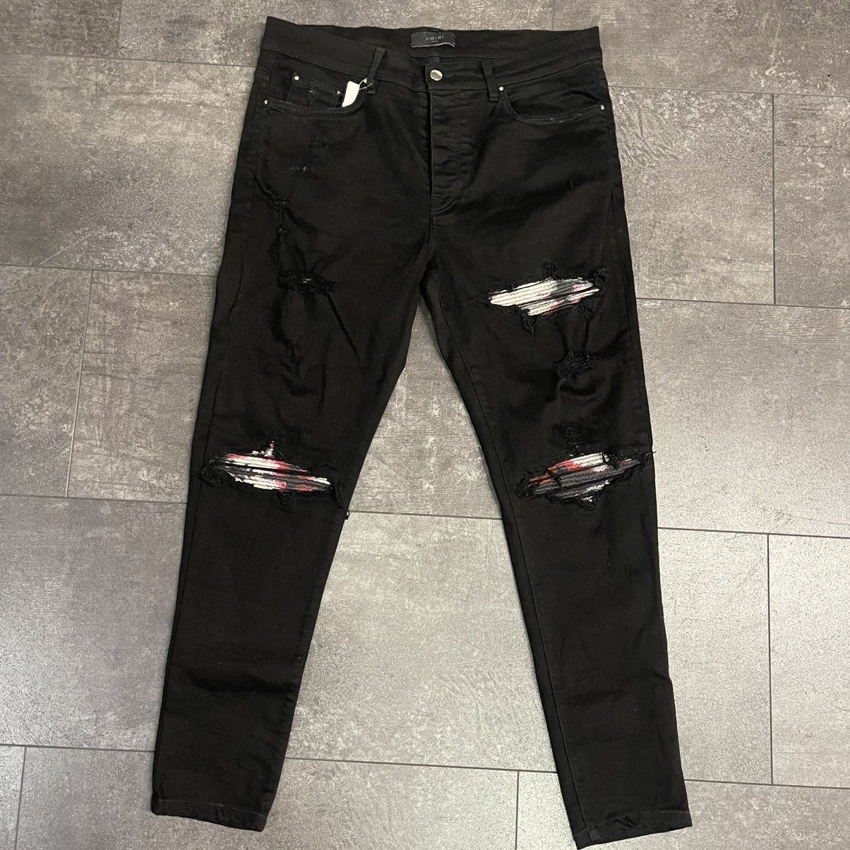 Amiri Amiri MX1 Watercolor Patch Jeans Black Size US 38 / EU 54 - 1 Thumbnail