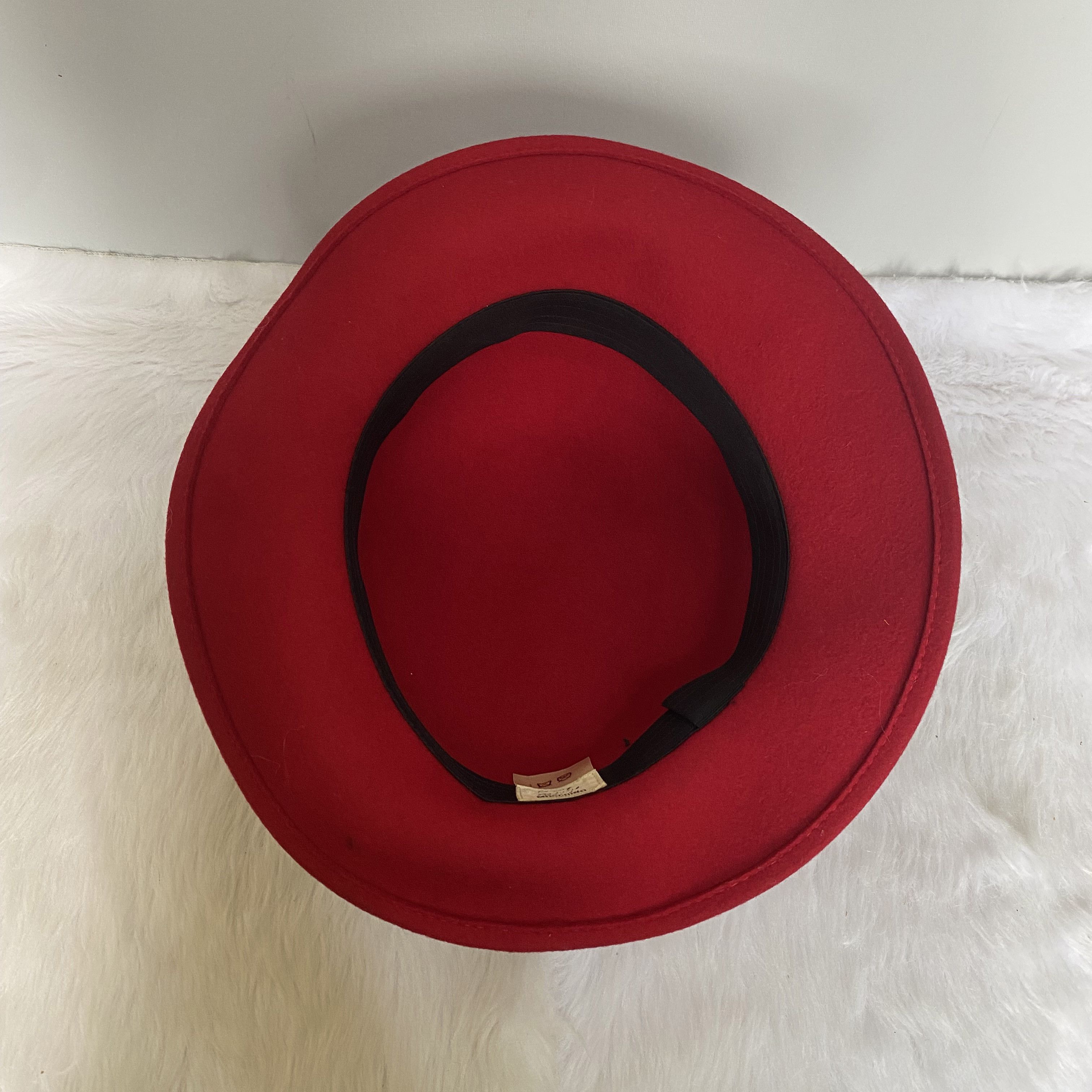 Moschino × Vintage MOSCHINO Cheap & Chic Vintage Red Wool Fedora Hat Size ONE SIZE - 7 Thumbnail