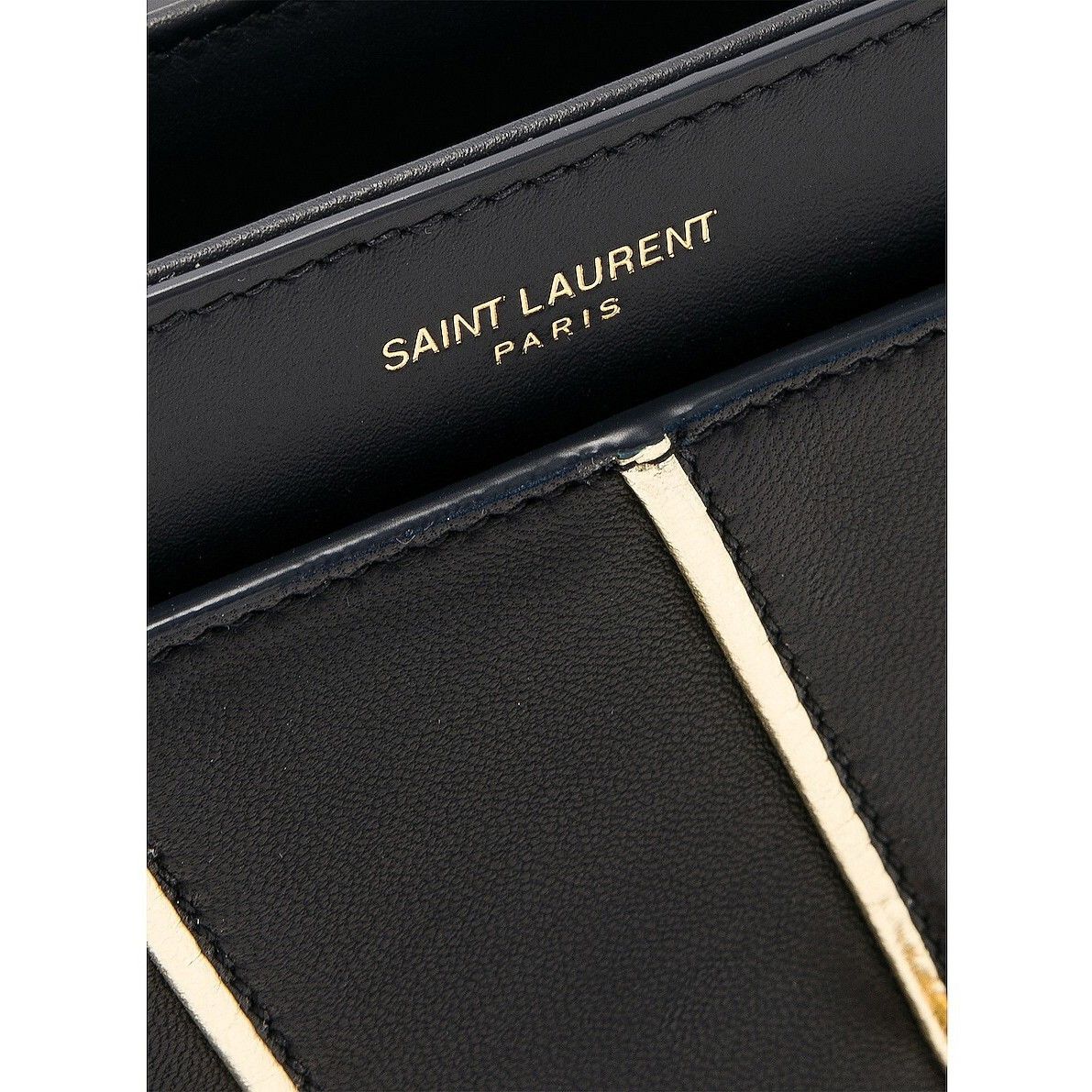 Saint Laurent Le Maillon $3200 Deep Marine Leather Shoulder