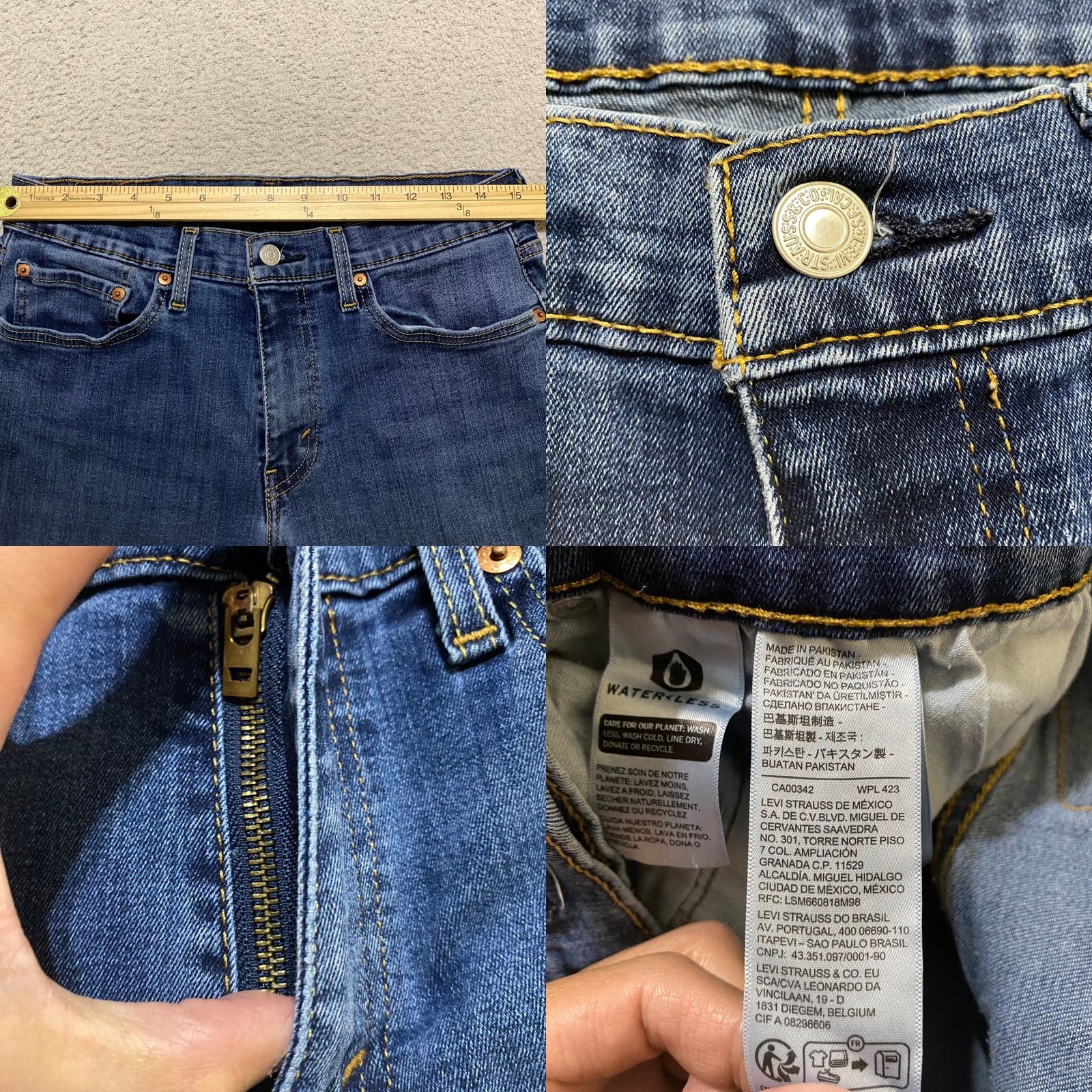 Levi's Levi's 511 Jeans Slim Straight Mid Wash Blue Denim 32x30 Regular Inseam 5-Pocket Mens Jeans Size US 32 / EU 48 - 8 Thumbnail