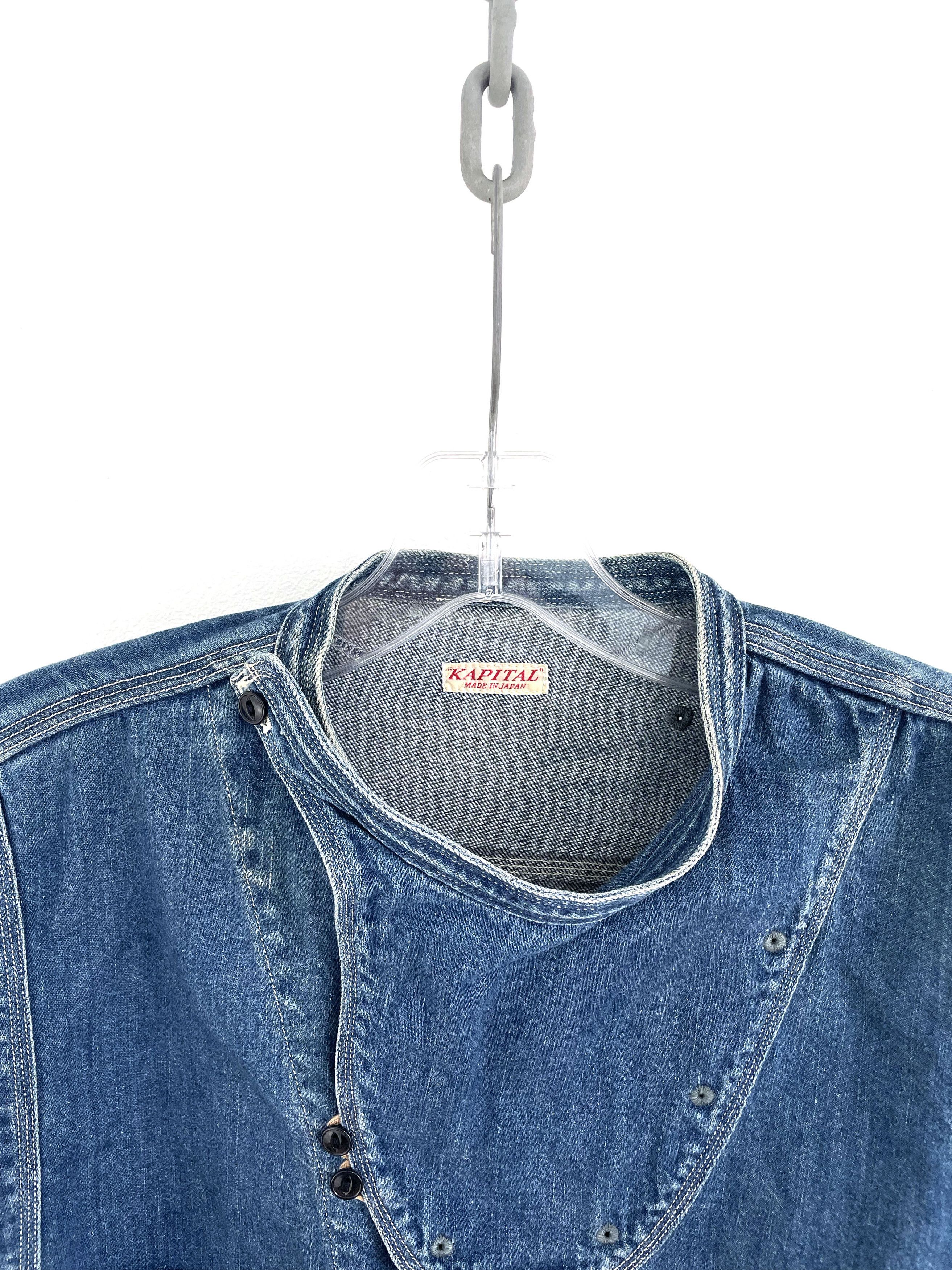 Kapital Asymmetrical Denim Shirt Size US L / EU 52-54 / 3 - 3 Thumbnail