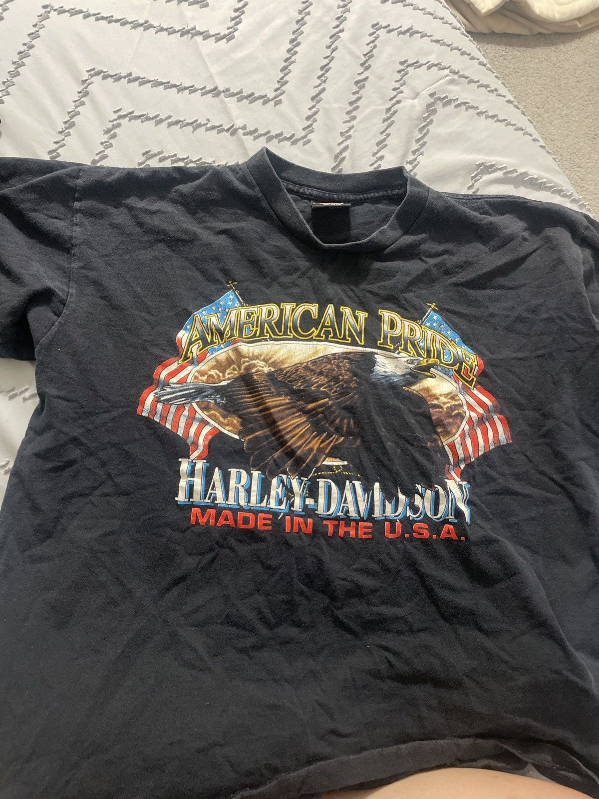 Harley Davidson 1992 Harley Davidson American pride T-shirt Size US XL / EU 56 / 4 - 1 Thumbnail