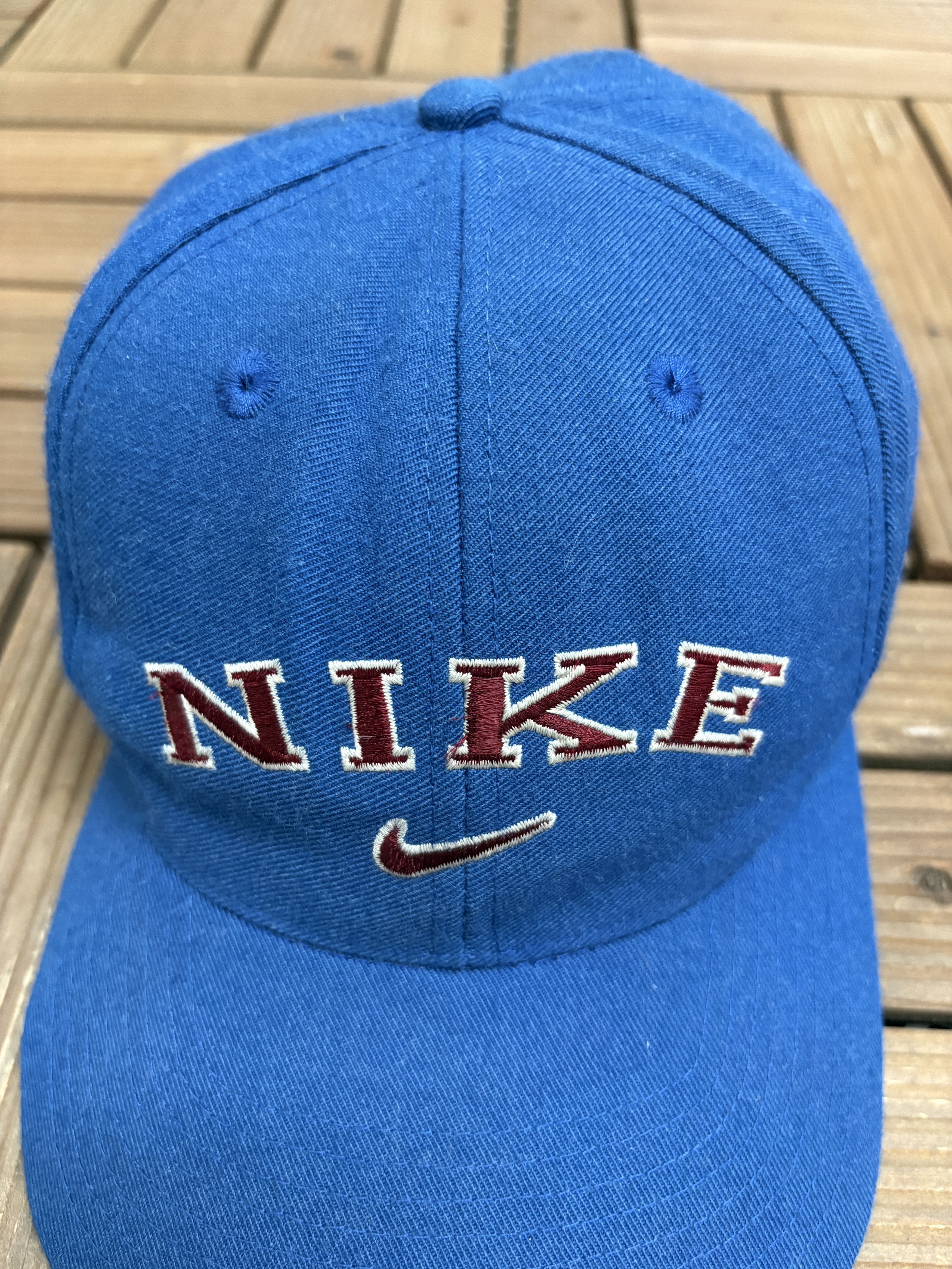 Nike Nike Spell Out Embroidered Vintage Blue Snap Back Hat Cap Size ONE SIZE - 3 Thumbnail