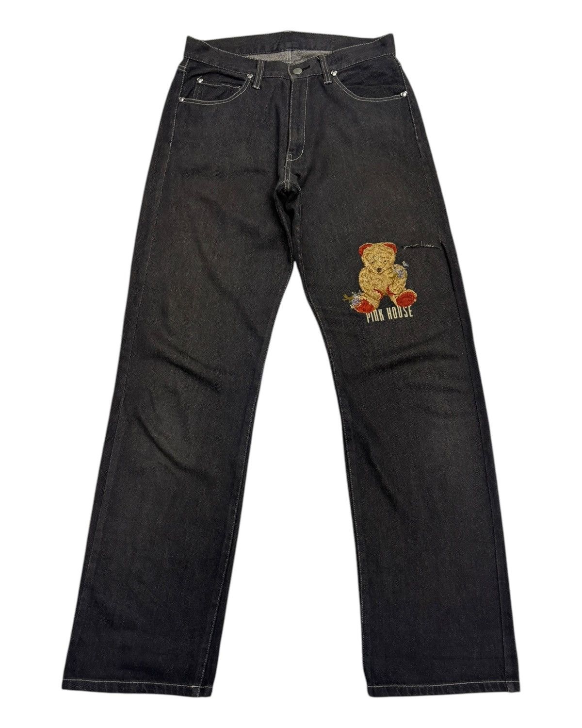 Helmut Lang 🔥PINK HOUSE BLACK JEANS DISTRESSED DENIM Size US 30 / EU 46 - 1 Thumbnail
