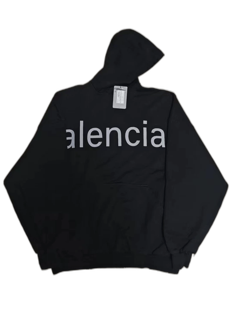 Balenciaga Balenciaga Black Hooded Sweatshirt with Logo Size US S / EU 44-46 / 1 - 1 Thumbnail