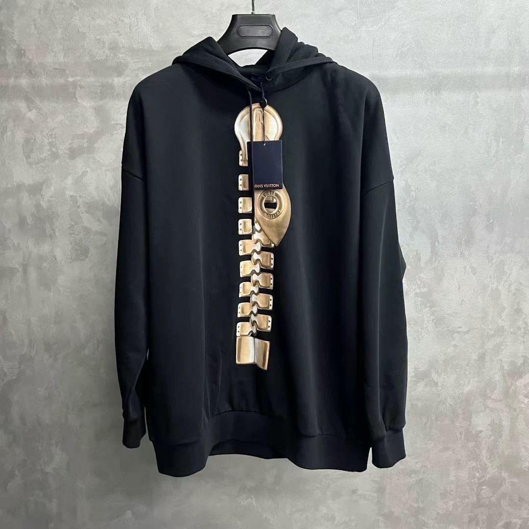 Louis Vuitton black graphic hoodie with zip design Size US M / EU 48-50 / 2 - 1 Thumbnail