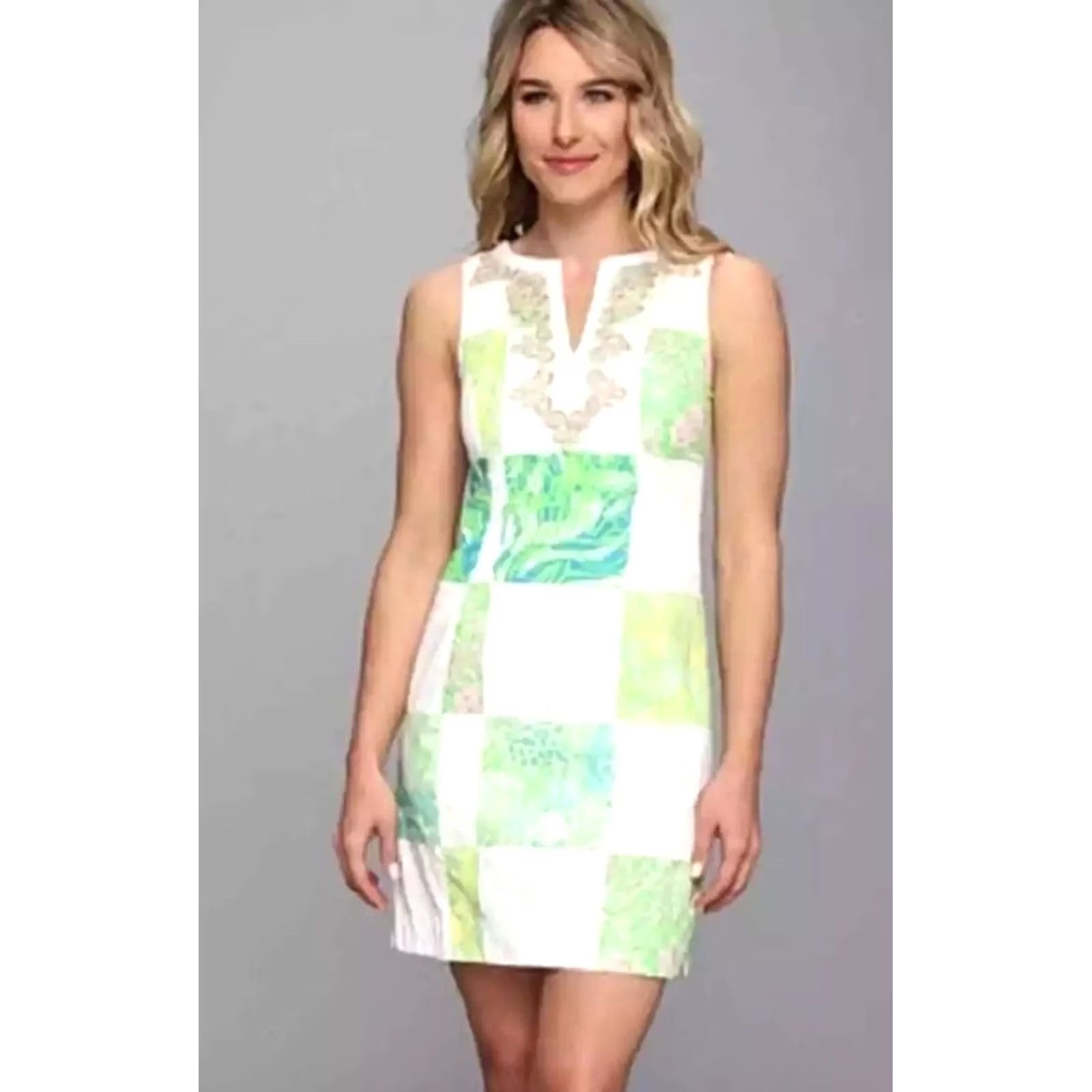Lilly Pulitzer Lilly Pulitzer Janice Shift Dress Resort White Lioness Patch 75709 Women's 4 Size S / US 4 / IT 40 - 2 Thumbnail