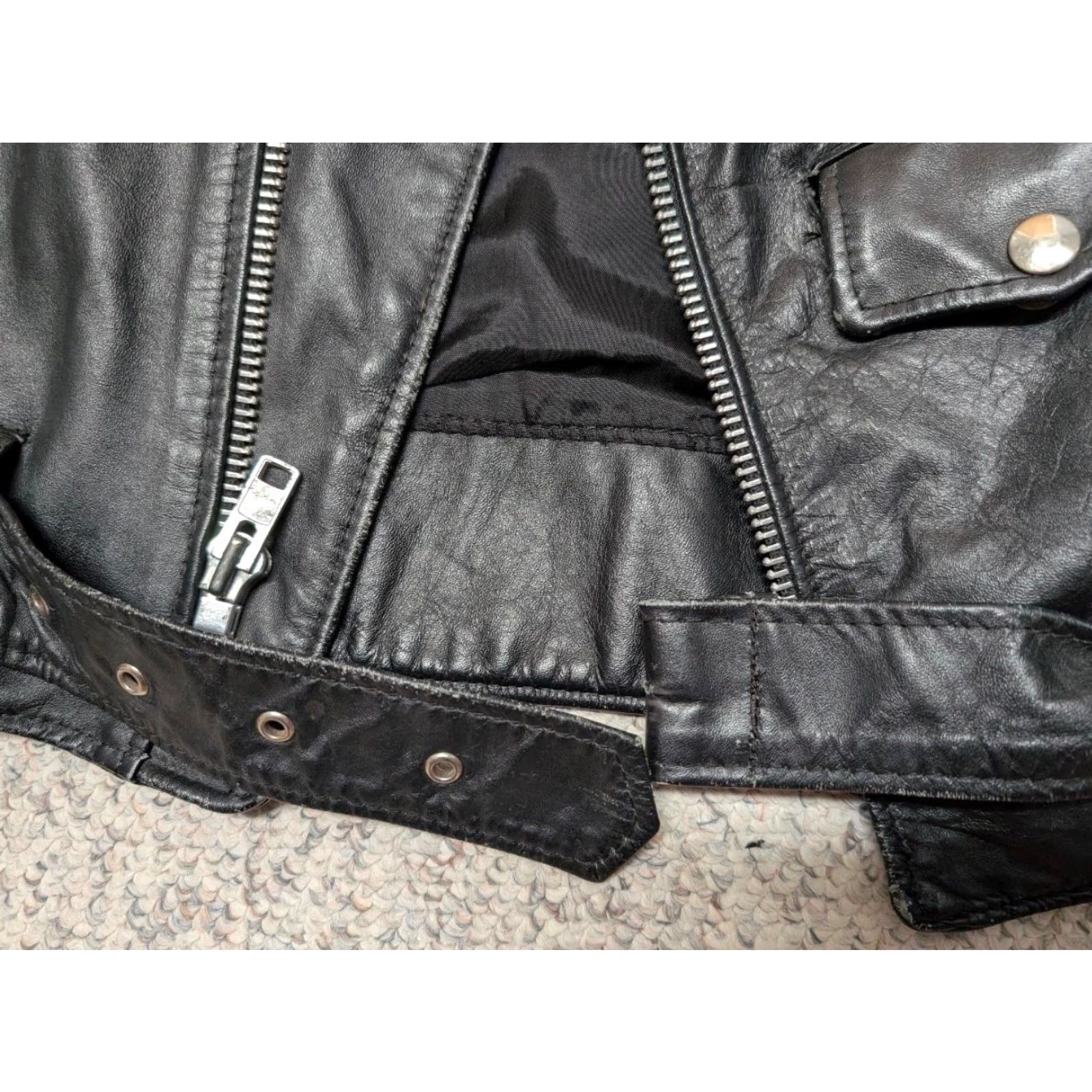 Vintage VINTAGE Dallas Leathers Biker Jacket Motorcycle Jacket Leather Cowhide 38 Black Mens S USA Made 1980s Size US S / EU 44-46 / 1 - 4 Thumbnail