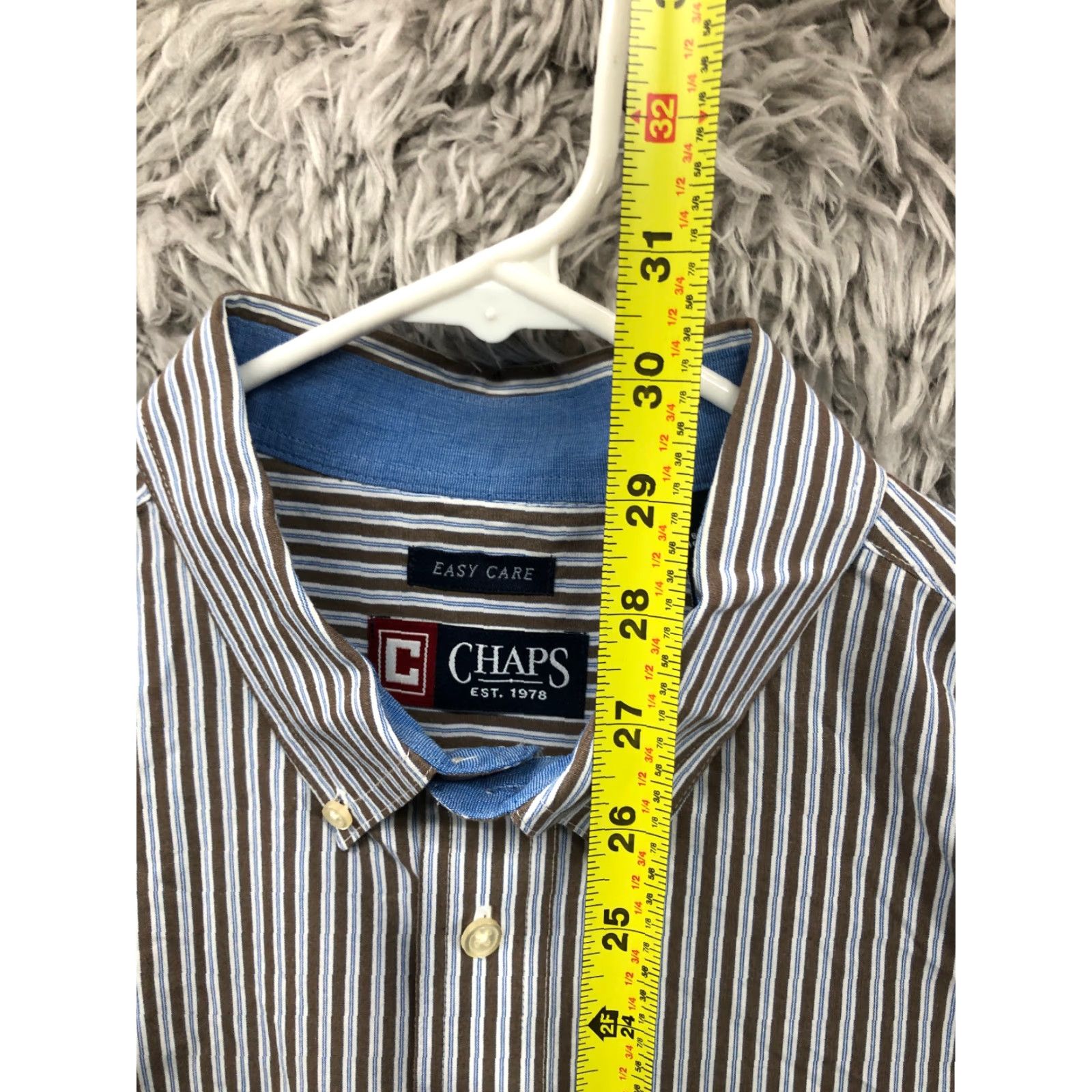 Chaps Chaps Shirt L Mens Brown Striped Long Sleeve Button-Down Collar Shirt Size US L / EU 52-54 / 3 - 6 Thumbnail