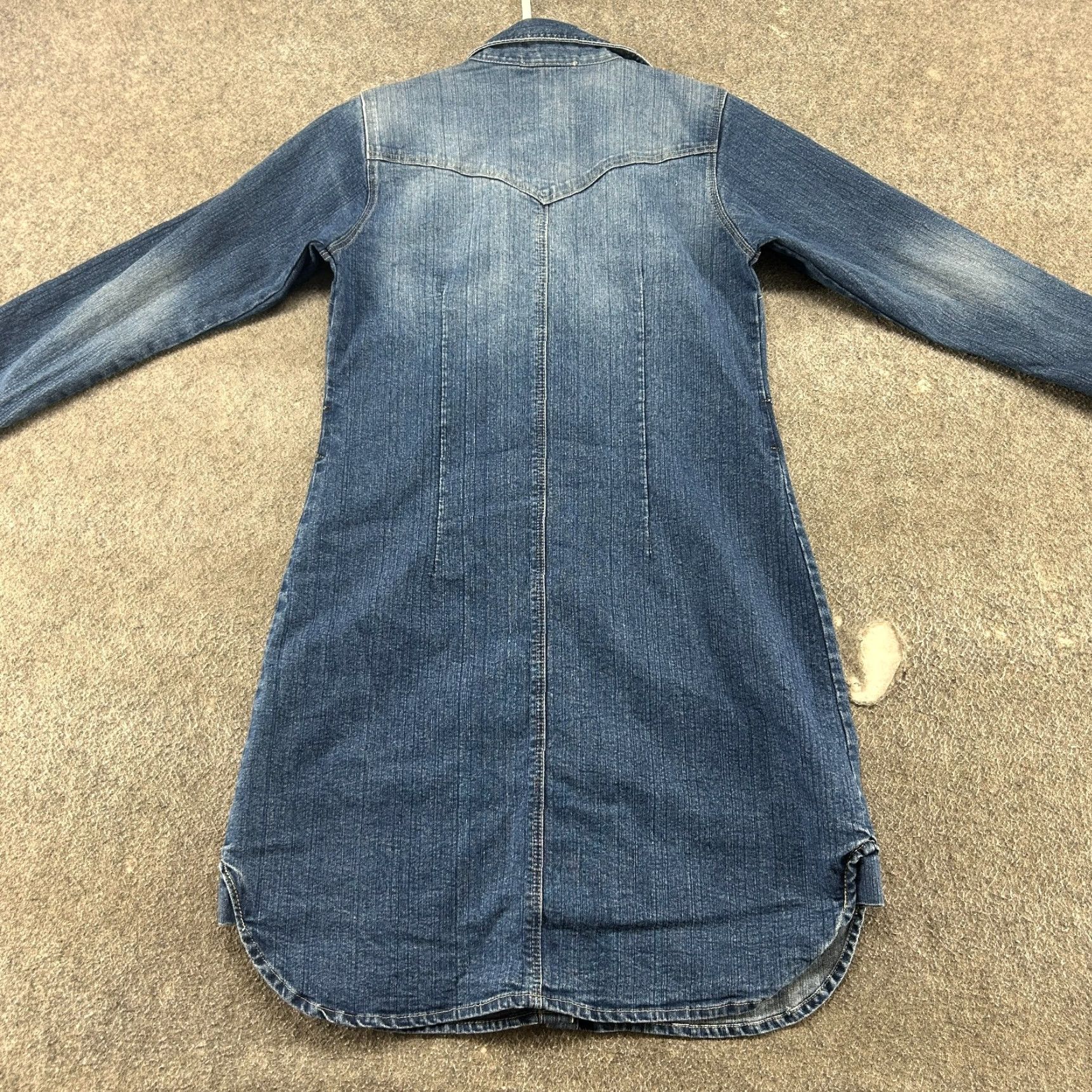 Vintage VINTAGE RU Dress Womens M Blue Pearl Snap Long Sleeve Denim Dark Wash Western Maxi Shirt Dress 90s Ladies Pocketed Size M / US 6-8 / IT 42-44 - 5 Thumbnail