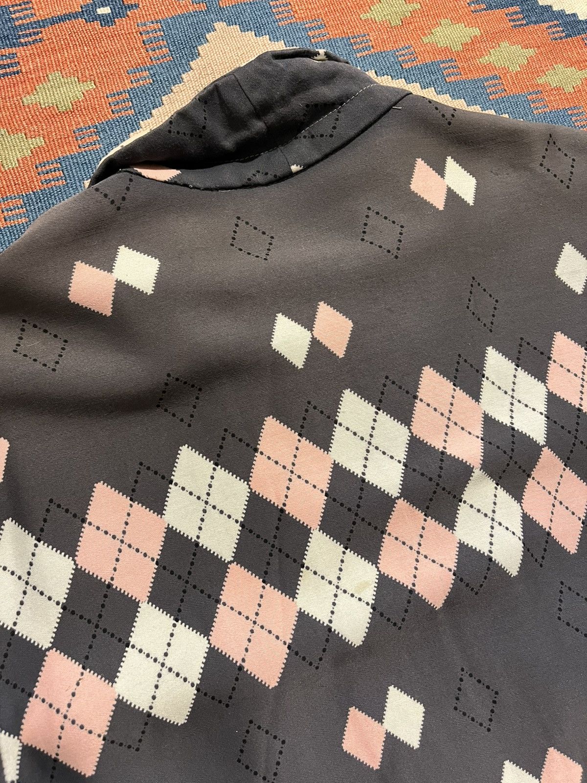 Vintage Vintage 50’s Rayon Gaberdine Atomic Argyle Ricky Jacket Sz L Size US L / EU 52-54 / 3 - 21 Thumbnail