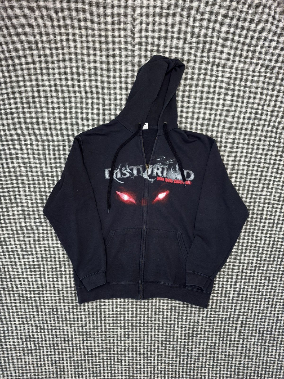Band Tees × Fruit Of The Loom Disturbed metal band zip up hoodie fotl Size US L / EU 52-54 / 3 - 2 Thumbnail