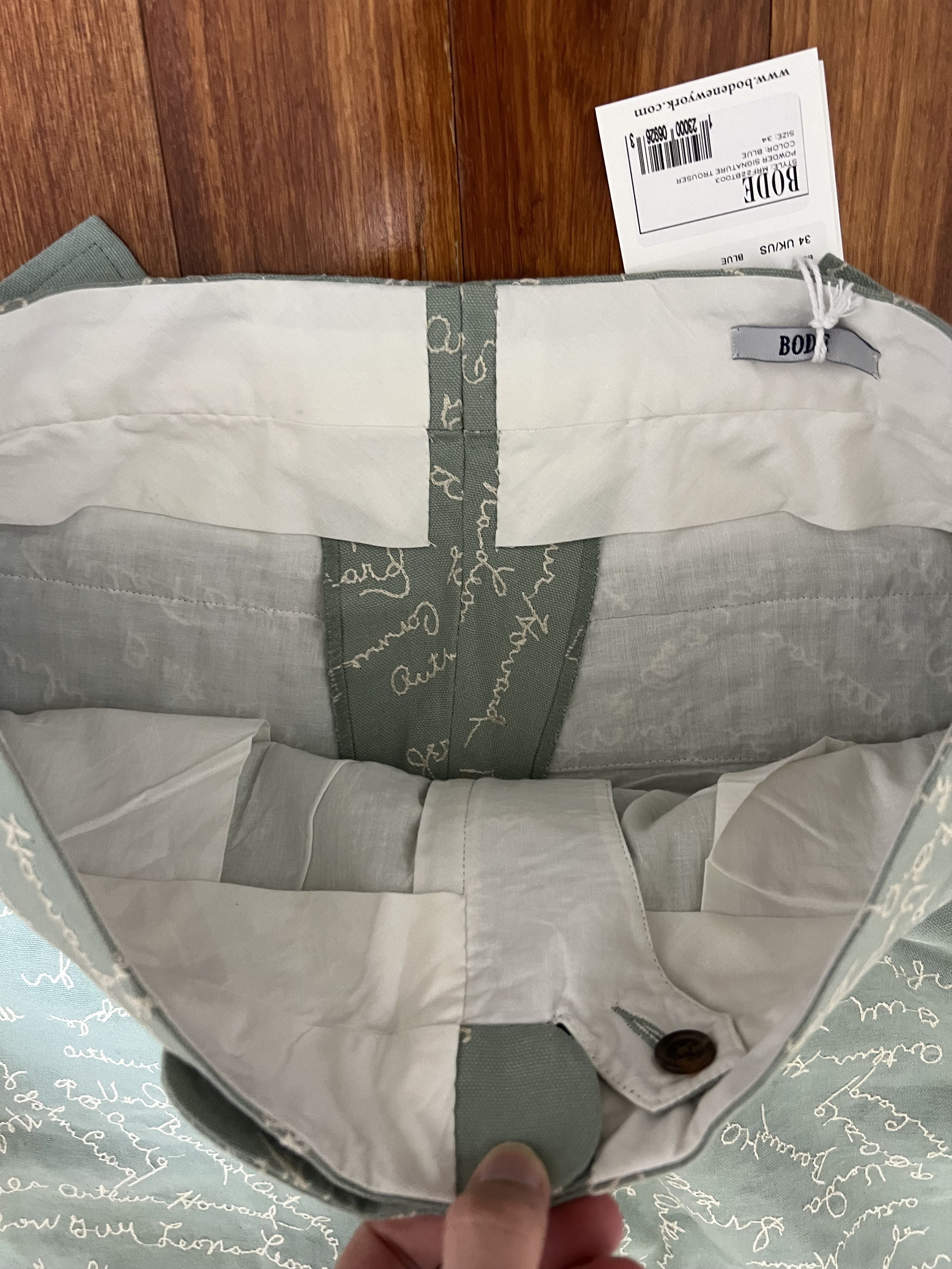 Bode 💚 FW22 Bode Green Embroidered Powder Signature Trousers NEW Size US 34 / EU 50 - 8 Thumbnail