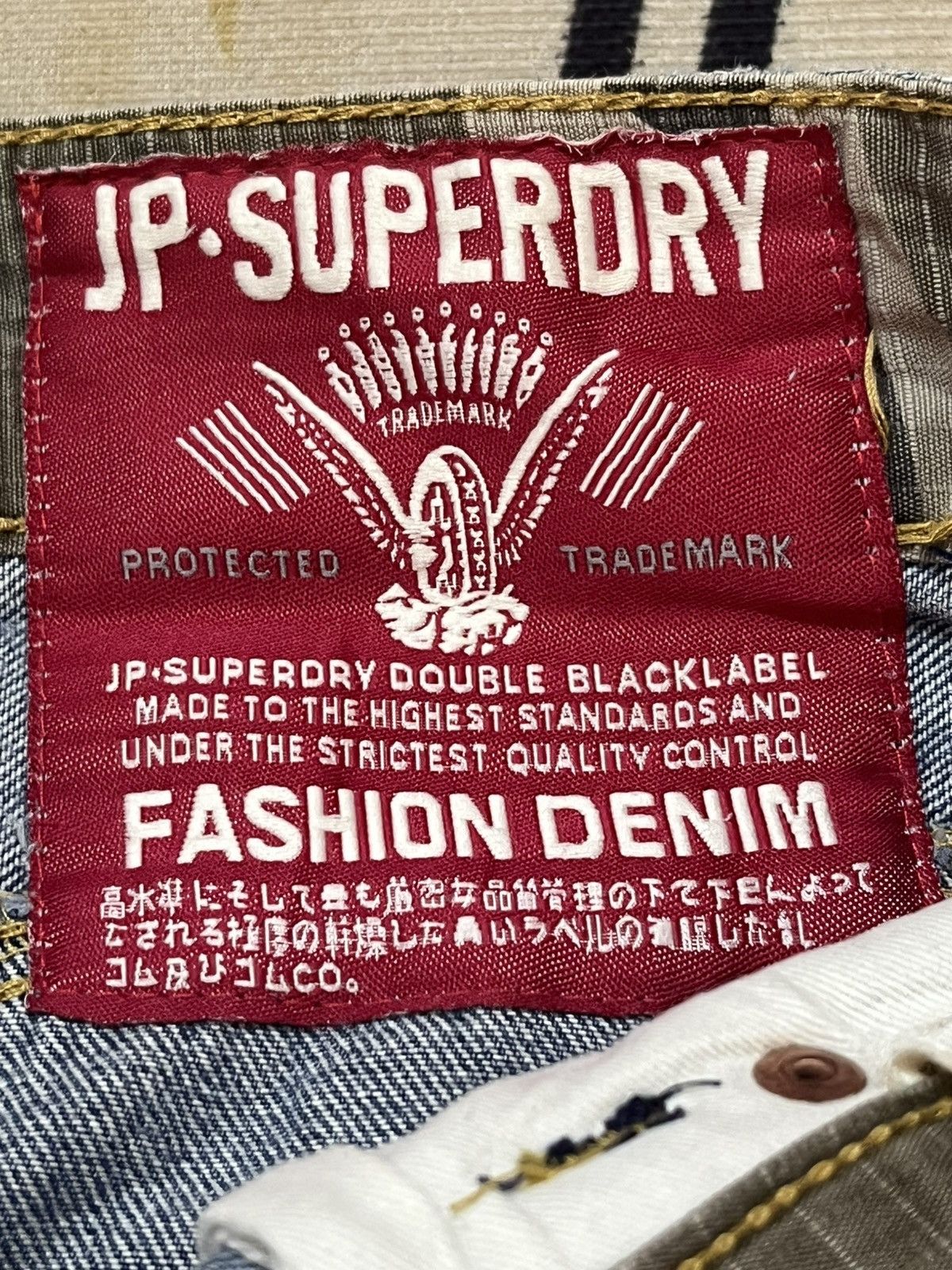 Superdry Vintage JP.Superdry Grunge Faded Distressed Denim Size US 31 - 10 Thumbnail