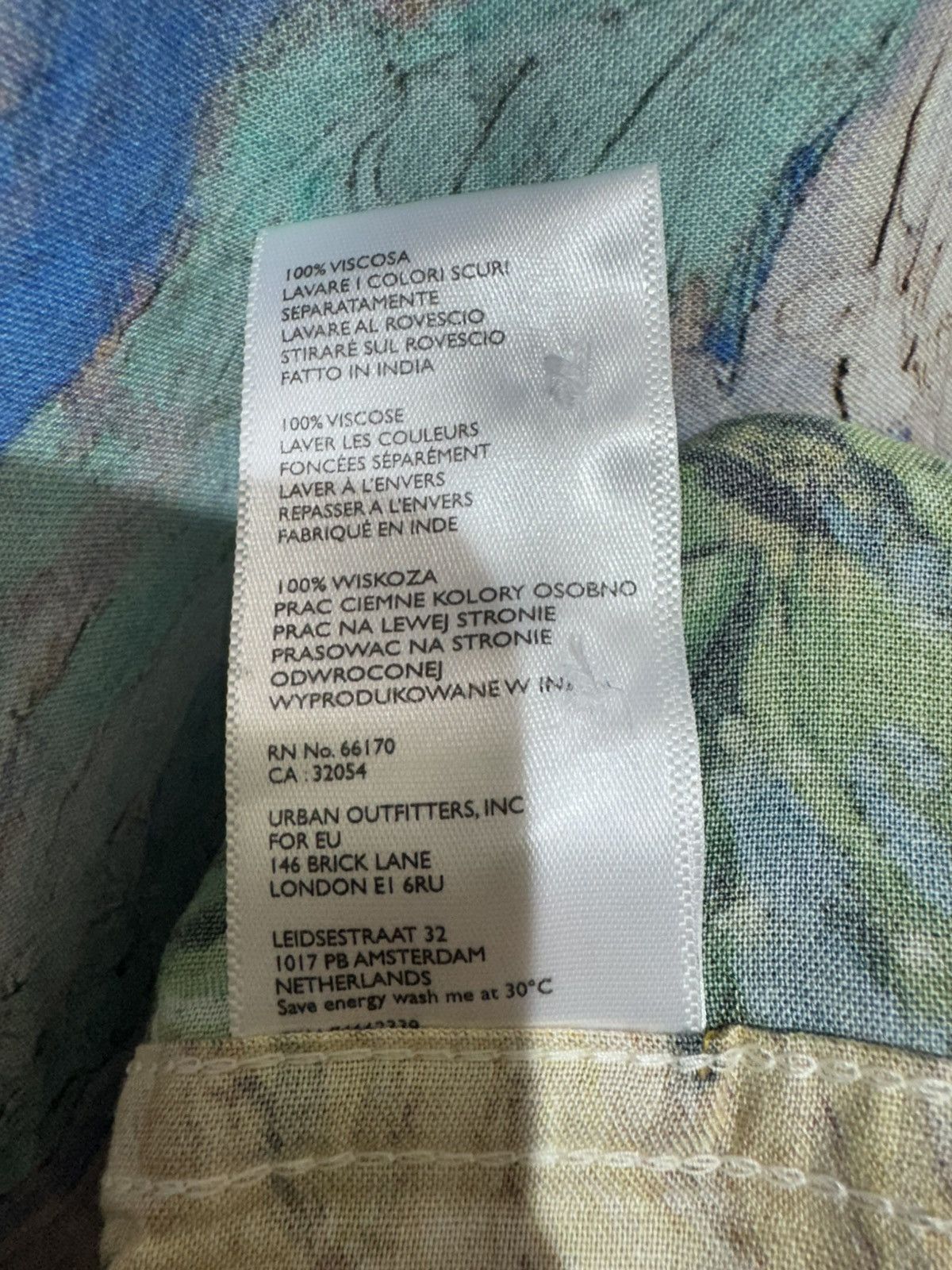 Other Vincent Van Gogh Men's Rayon Shirt Cypresse Size L Size US L / EU 52-54 / 3 - 12 Thumbnail