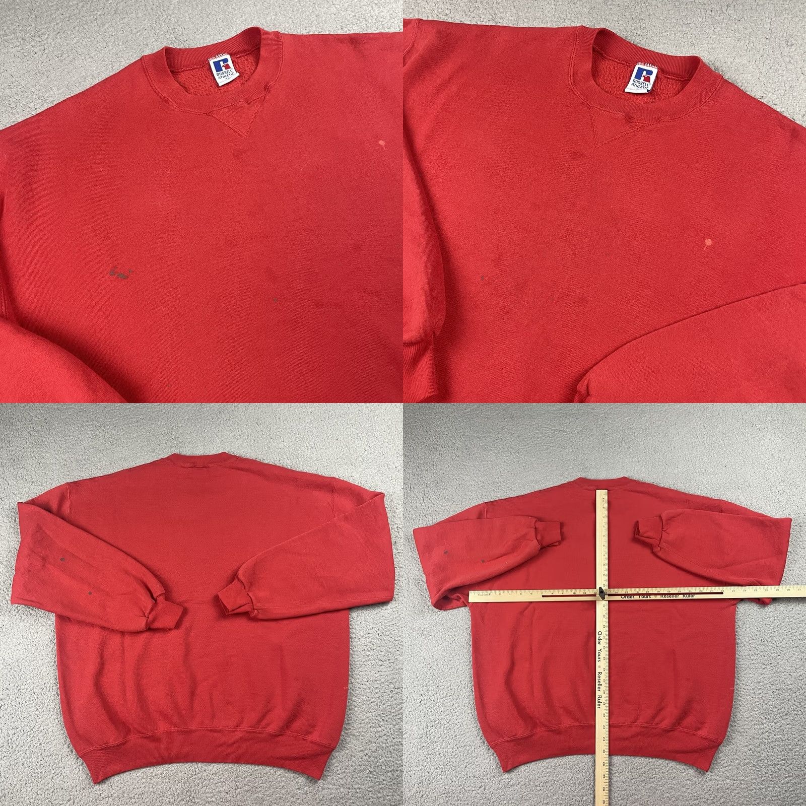 Russell Athletic VINTAGE Russell Athletic Sweatshirt Adult XL Red Crew Neck Pullover Mens Distressed Grunge USA Classic Size US XL / EU 56 / 4 - 8 Thumbnail