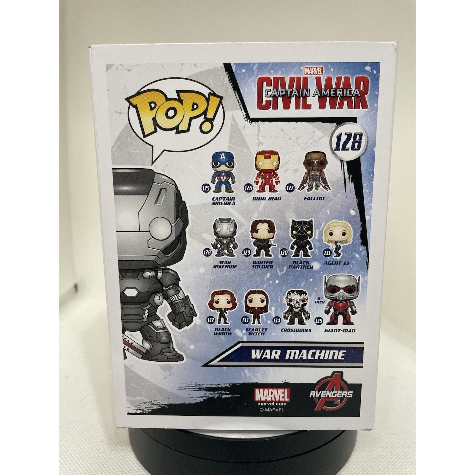 Marvel Comics Funko Pop! War Machine #128 - Near Mint - W Pop Protector Size ONE SIZE - 5 Thumbnail