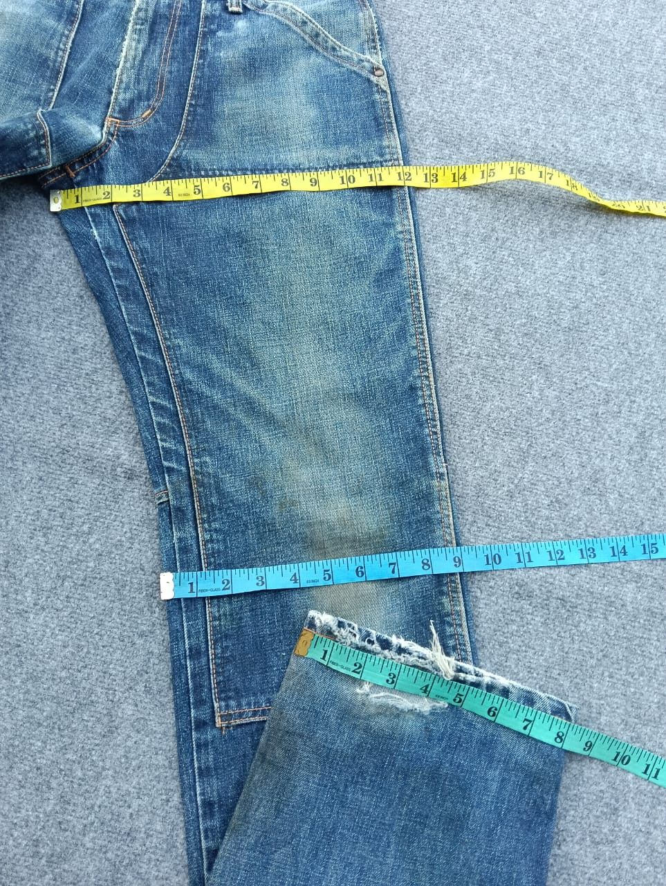 Edwin Vintage Edwin Nexus "E" Design Double Knee distressed denim. Size US 29 - 8 Thumbnail