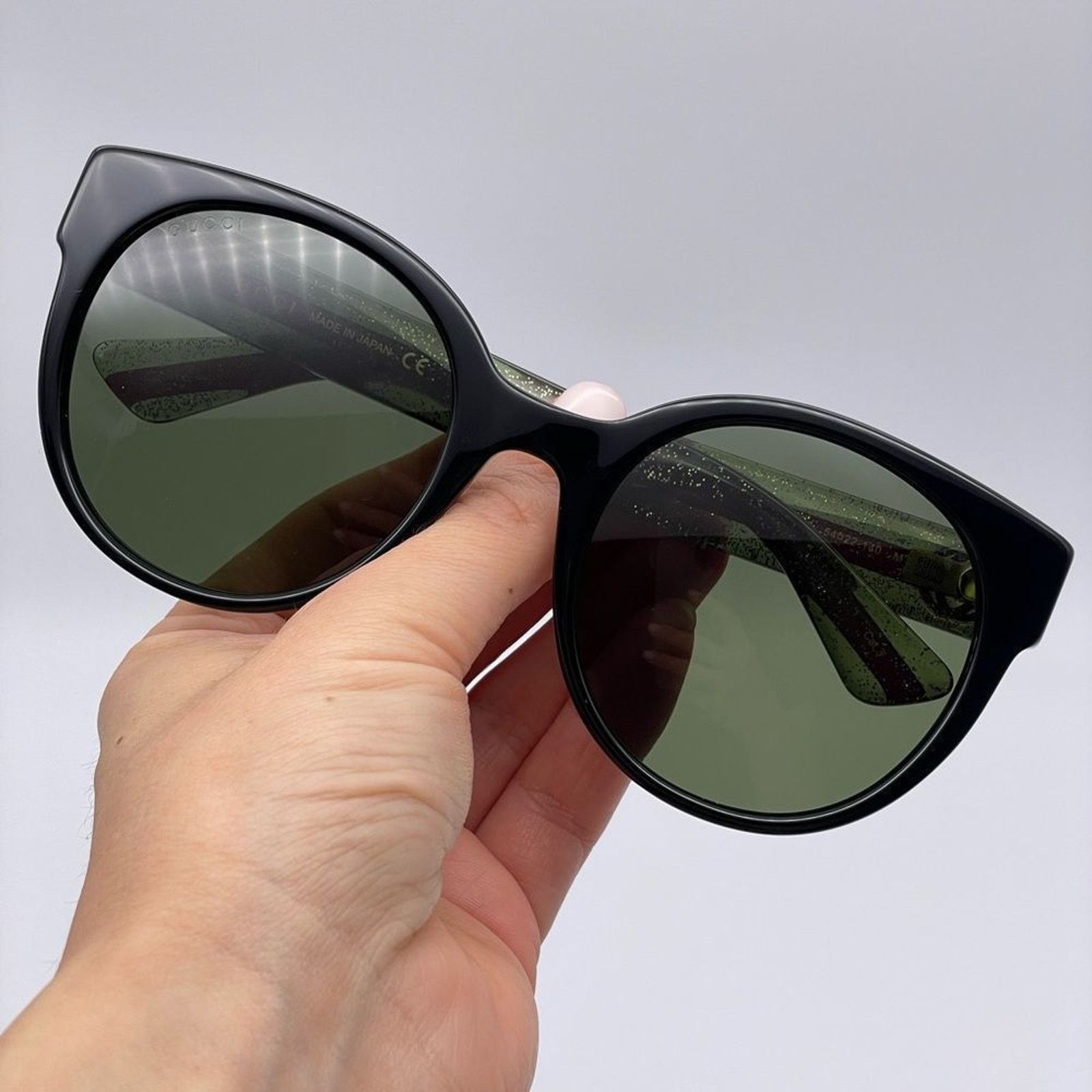 Gucci BRAND NEW GUCCI GG0035SN 002 Black/Green Women Sunglasses Size ONE SIZE - 9 Thumbnail
