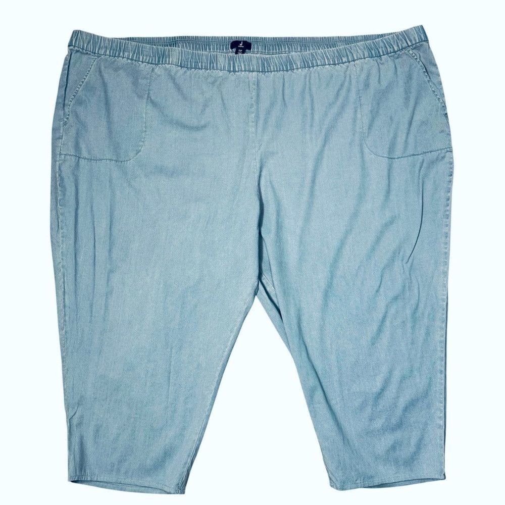 Jason Wu NWT New J Jason Wu Tencel Pull-On Chambray Pants A493533 Si Size 42" / US 20 - 2 Thumbnail