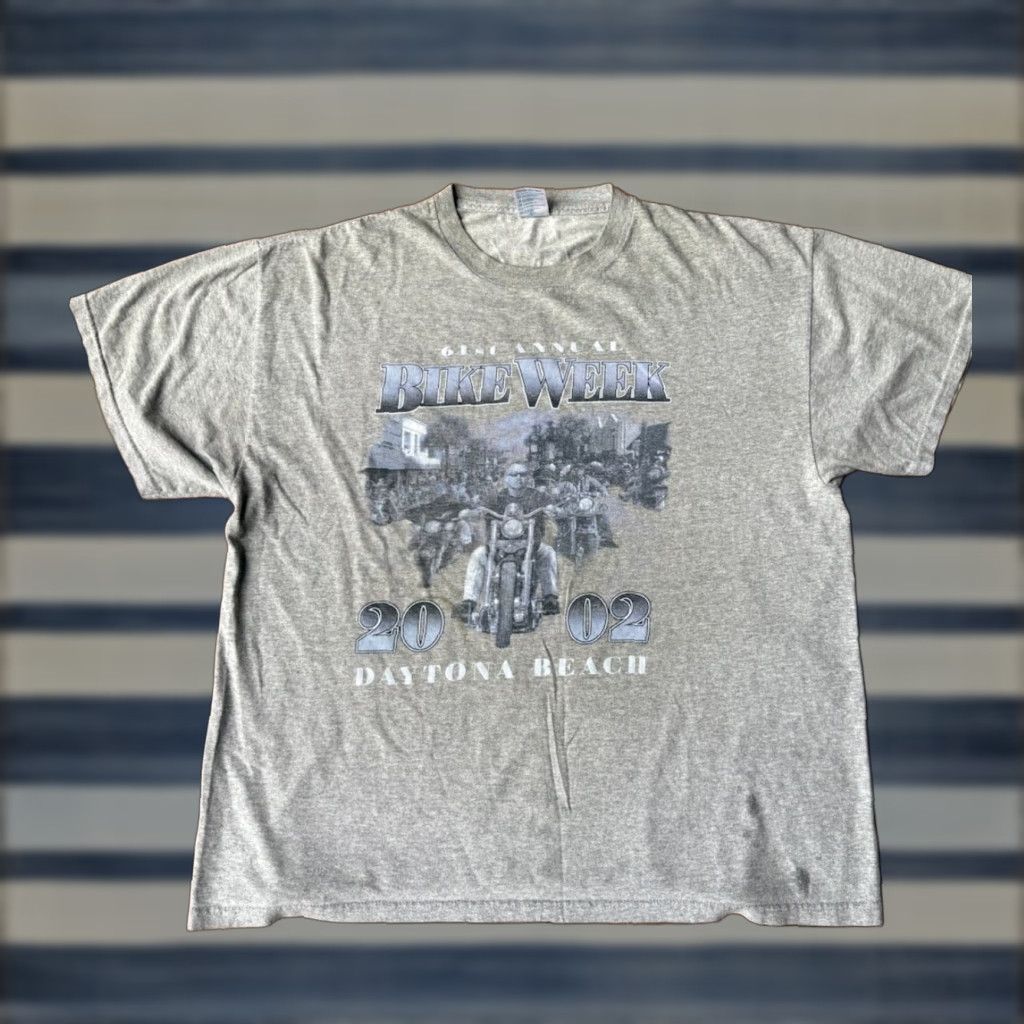 Delta VINTAGE Bike Week Daytona Beach 2002 Biker T-Shirt XL Gray Delta 90s Tee Men's Shirt Graphic Print USA Rock Reunion 1990s Compatible Size US XL / EU 56 / 4 - 1 Thumbnail