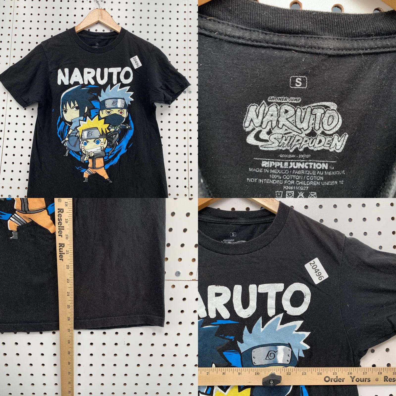 Ripple Junction Naruto Anime Shirt Black Ripple Junction Adult Small Short Sleeve 16.5x27 Mens Shirt Naruto Anime Black Ripple Junction Small 16.5x27 Size US S / EU 44-46 / 1 - 8 Thumbnail