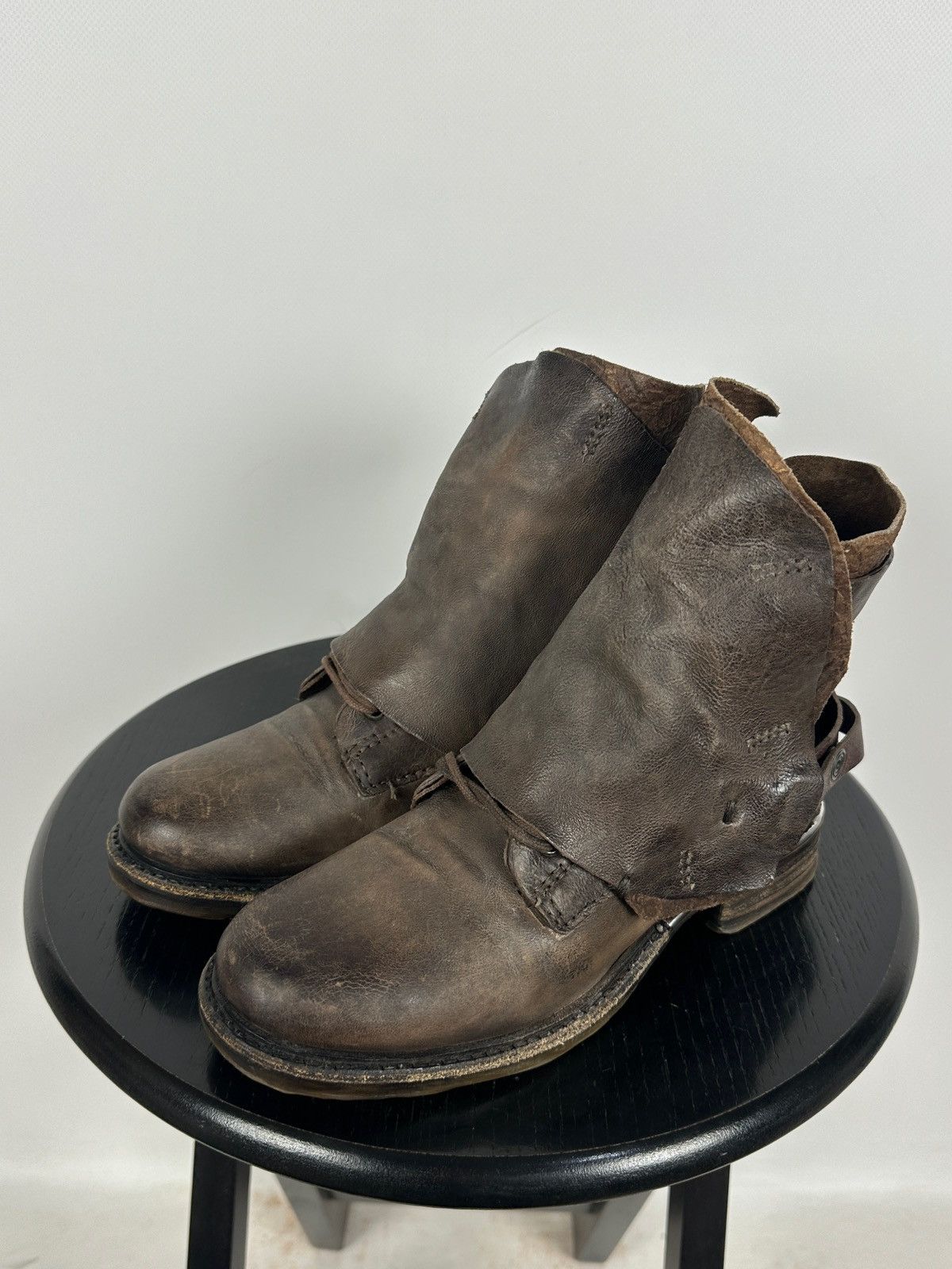 A.S.98 A.S.98. Airstep Brown Leather Buckle Biker Ankle Boots Size US 6 / IT 36 - 7 Thumbnail