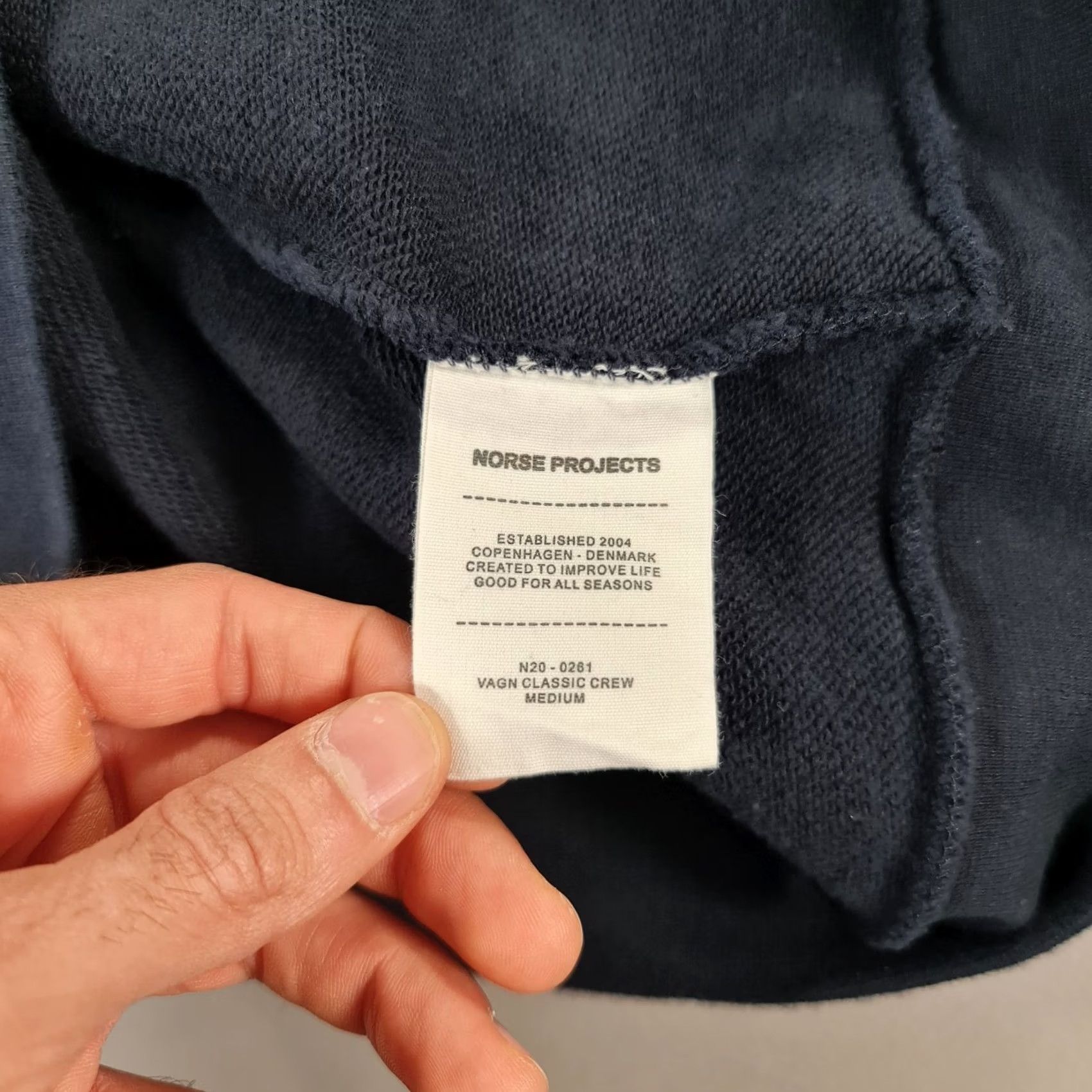 Norse Projects Norse Projects Mens Sweatshirt Navy Blue Medium Classics Crew Sweater Size US M / EU 48-50 / 2 - 7 Thumbnail