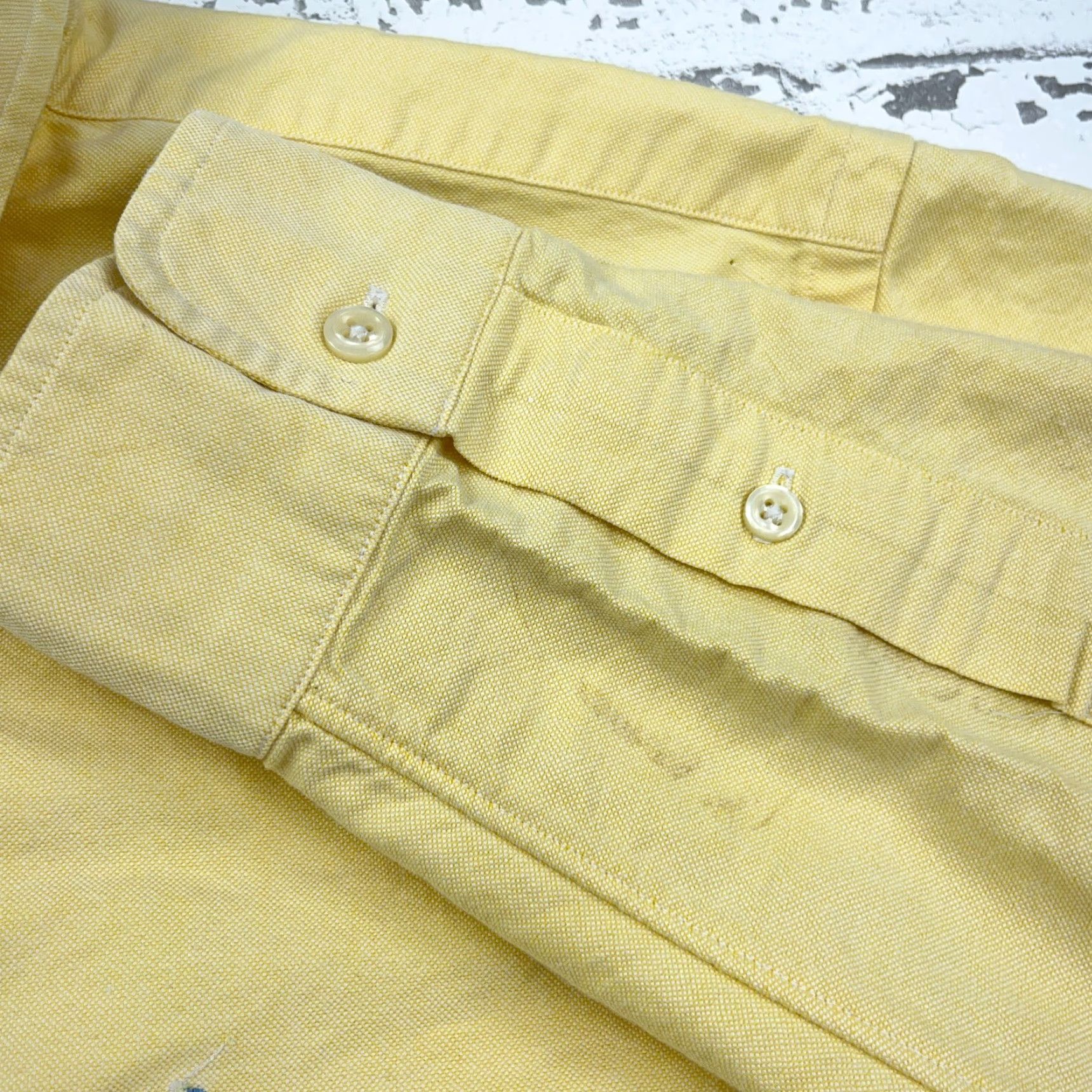 Ralph Lauren Ralph Lauren Shirt Men Button-Up 15.5 33 Yellow Cotton Solid Long Sleeve Vintage? No Size 42R - 5 Thumbnail