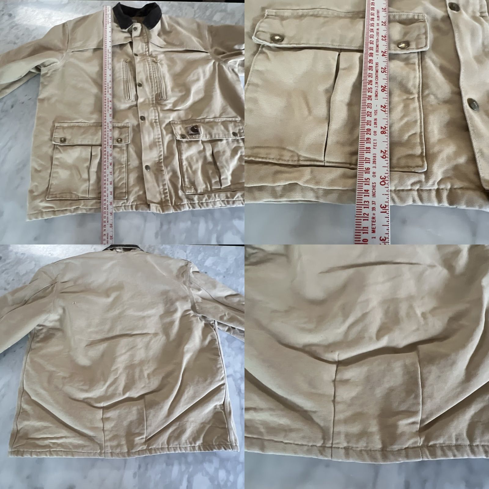 Carhartt VINTAGE Carhartt Jacket Men’s 2XL Chore Solid Pocket Snap Zip Beige USA Size US XXL / EU 58 / 5 - 8 Thumbnail