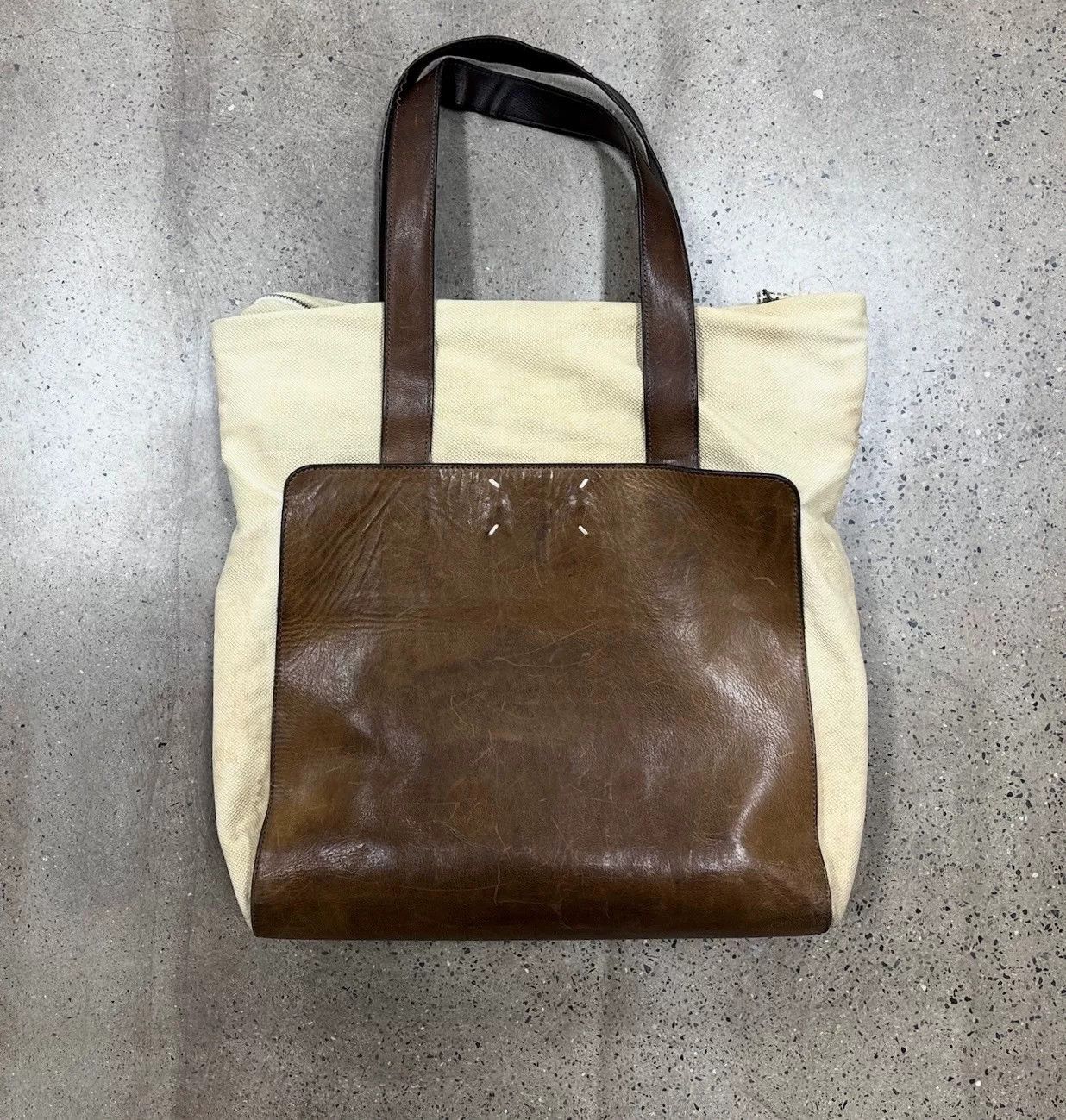 Maison Margiela Maison Margiela Leather and Canvas Tote Bag Size ONE SIZE - 1 Thumbnail