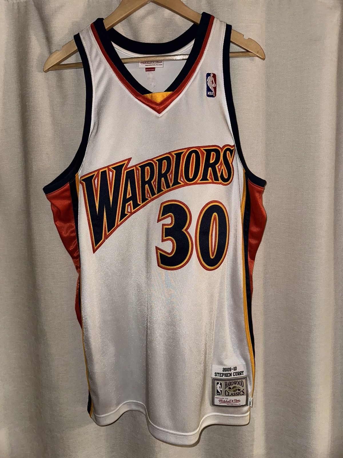 image of Mitchell Ness Stephen Curry 2009-10 Authentic Jersey Golden State Warriors in White (Size Large)