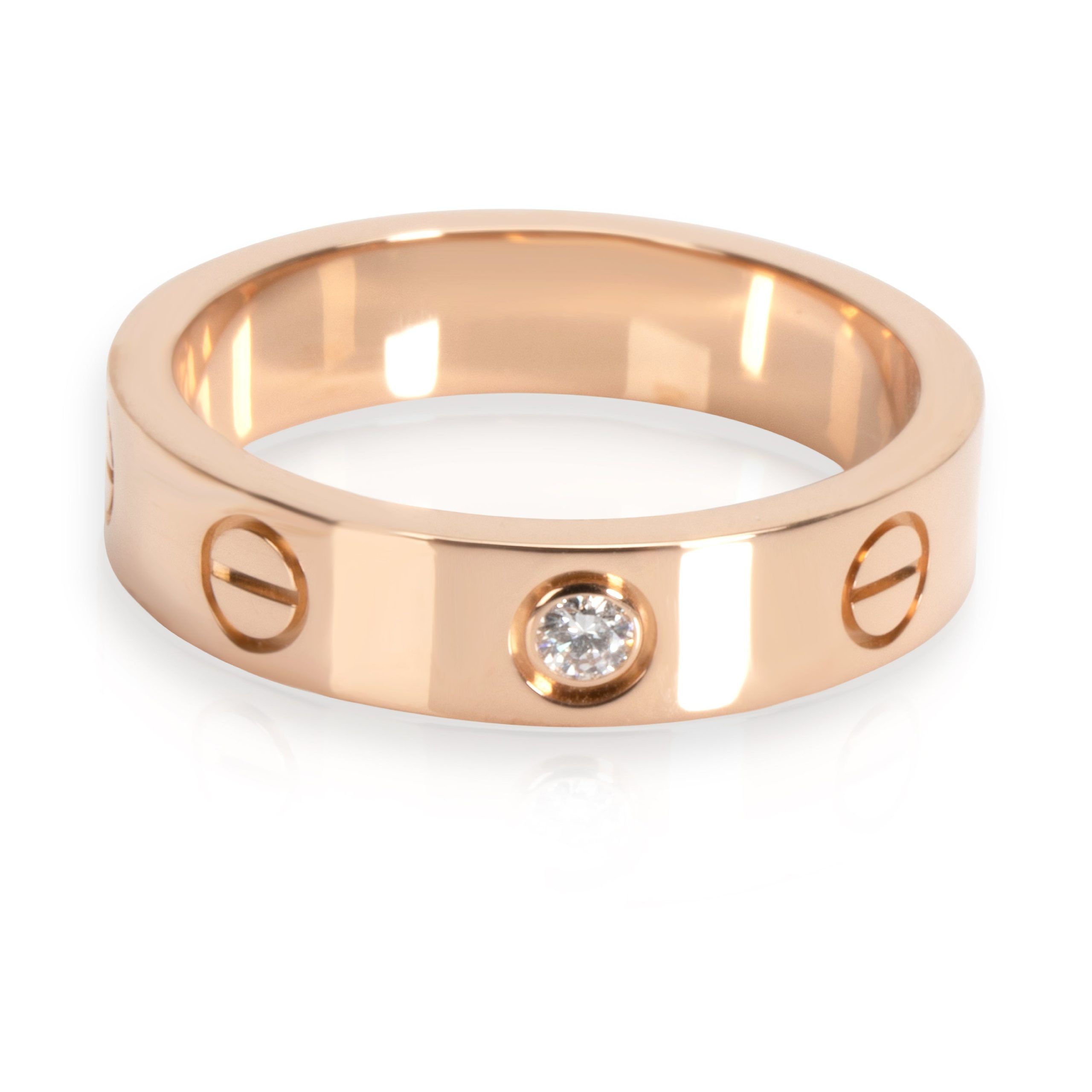 image of Cartier Love Diamond Band In 18K Rose Gold 0.03 Ctw, Women's