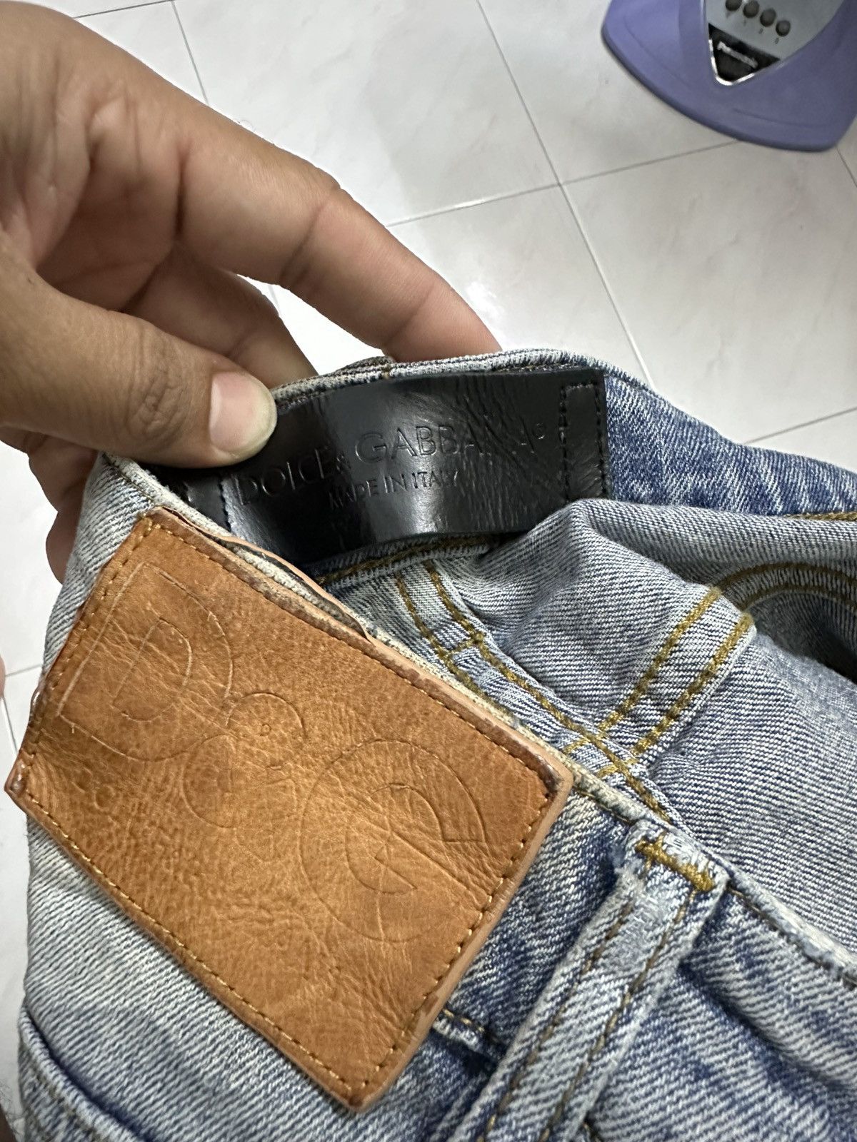 GOA 2000s Distressed Dolce & Gabbana Patchwork Jeans Y2K Goa Lgb Size US 31 - 14 Thumbnail