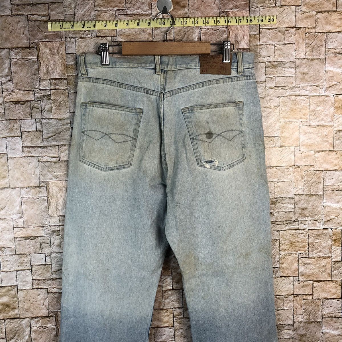 Japanese Brand Style Basic Blue Distressed vintage Denim Pants #A963 Size US 32 / EU 48 - 16 Thumbnail