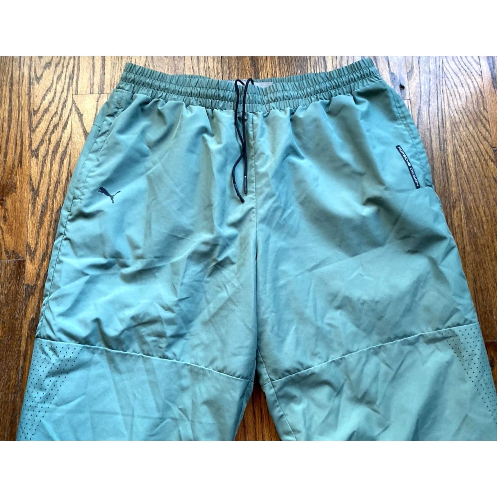 Puma PUMA Porsche Design Sweatpants Mens Size Large Green Lined Drawstrings Joggers Size US 33 - 2 Thumbnail