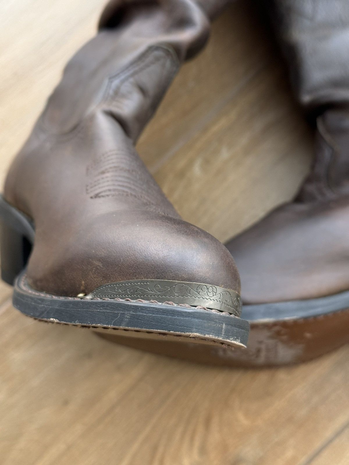 Cowboy Equipment × Durango × Vintage Vintage Durango Cowboy Leather Western Toe Rand Boots Size US 8 / IT 38 - 6 Thumbnail