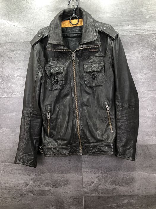 Vintage Superdry Leather Multipocket Jacket Brown Men Japanese brand ...