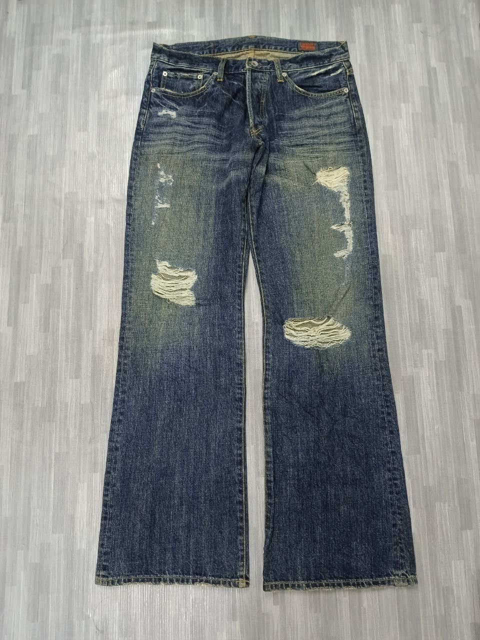Japanese Brand FLARE RIPED TWENTY WORK DENIM PANTS Size US 32 / EU 48 - 2 Thumbnail