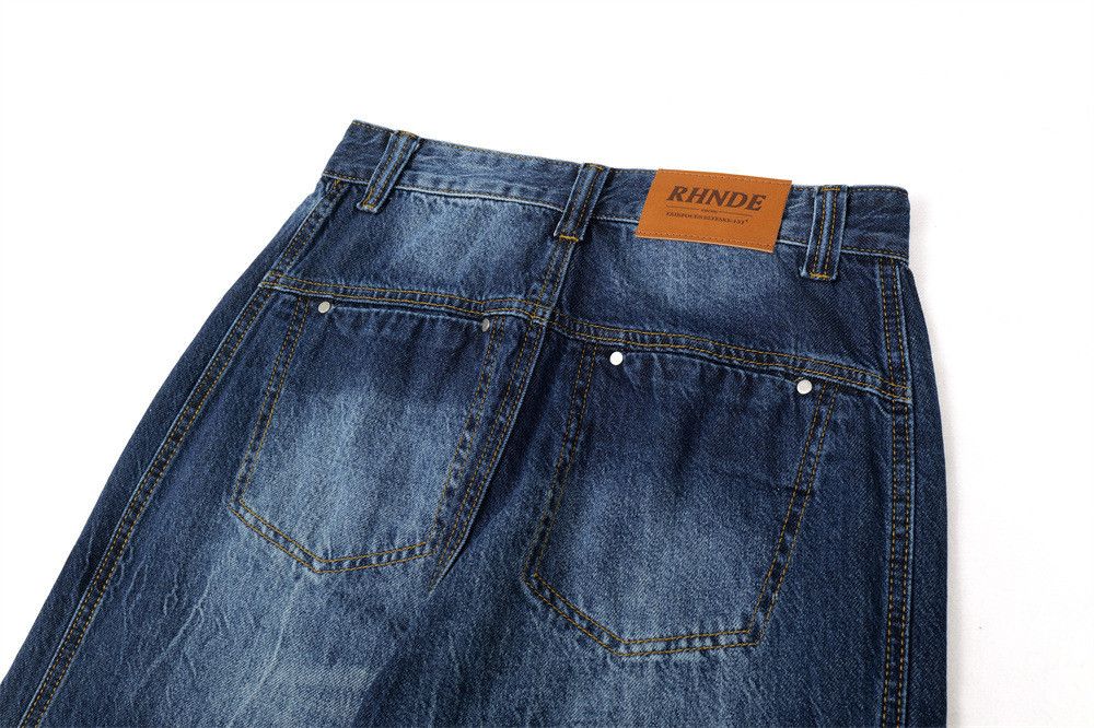 Japanese Brand × Jean Men's trendy street split stitching contrast color jeans Size US 32 / EU 48 - 5 Thumbnail
