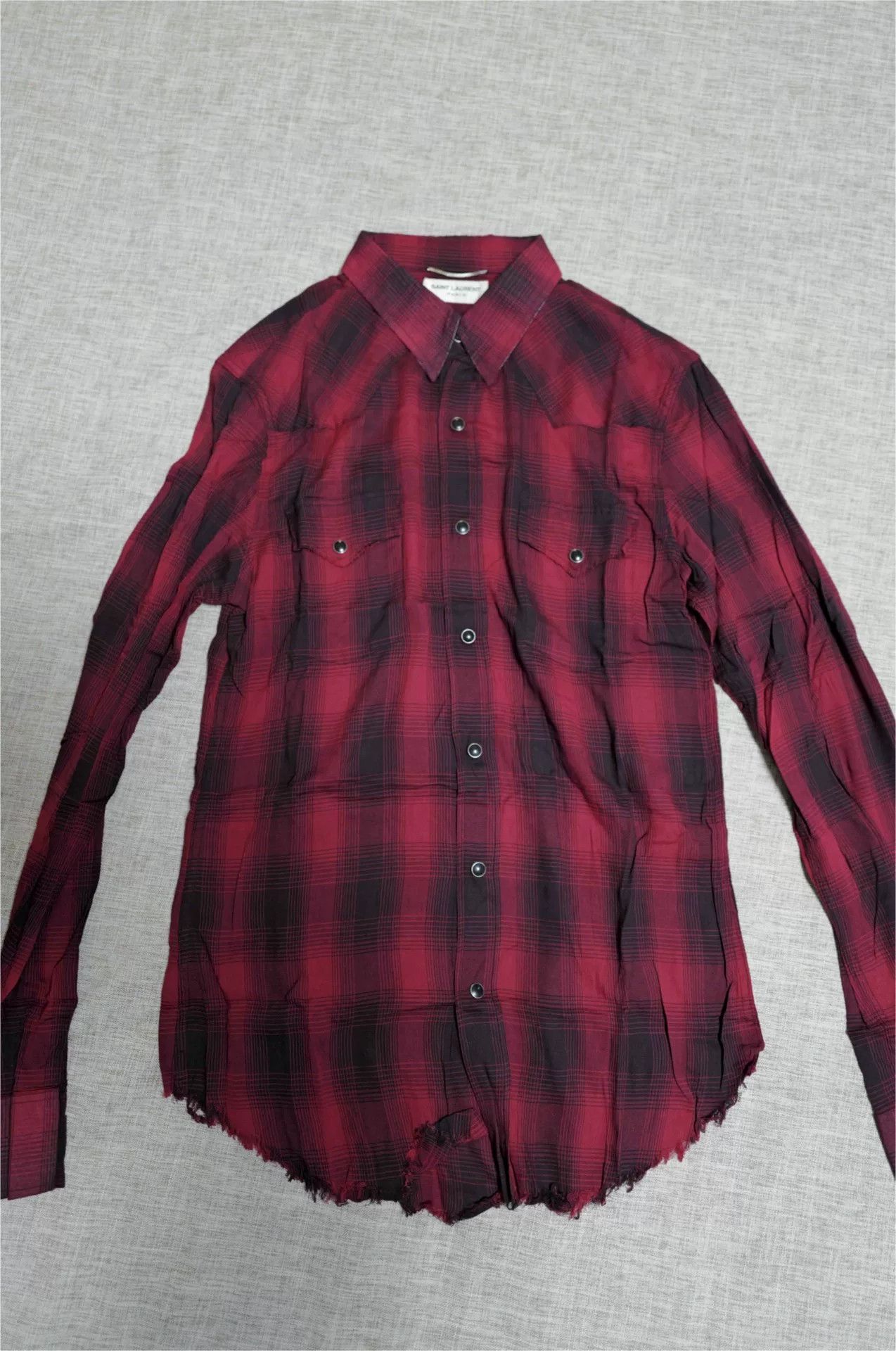 Saint Laurent Paris red and black plaid western shirt Size US S / EU 44-46 / 1 - 1 Thumbnail